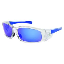 12 Pairs Clear Safety Glasses with Blue Duramass Mirror, Hard Coat & Anti-Scratch Lenses - ANSI Z87.1 Certified for Construction, Woodworking & DIY Projects