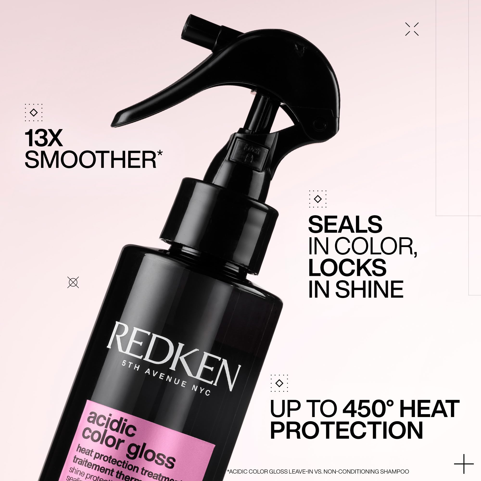 Redken Acidic Color Gloss Shampoo, Conditioner & Heat Protectant Set - Citric Acid & Apricot Oil for Vibrant Color-Treated Hair | Extends Shine, Prevents Fading & Heat Damage | Perfect for Salon-Quality Hair Care at Home