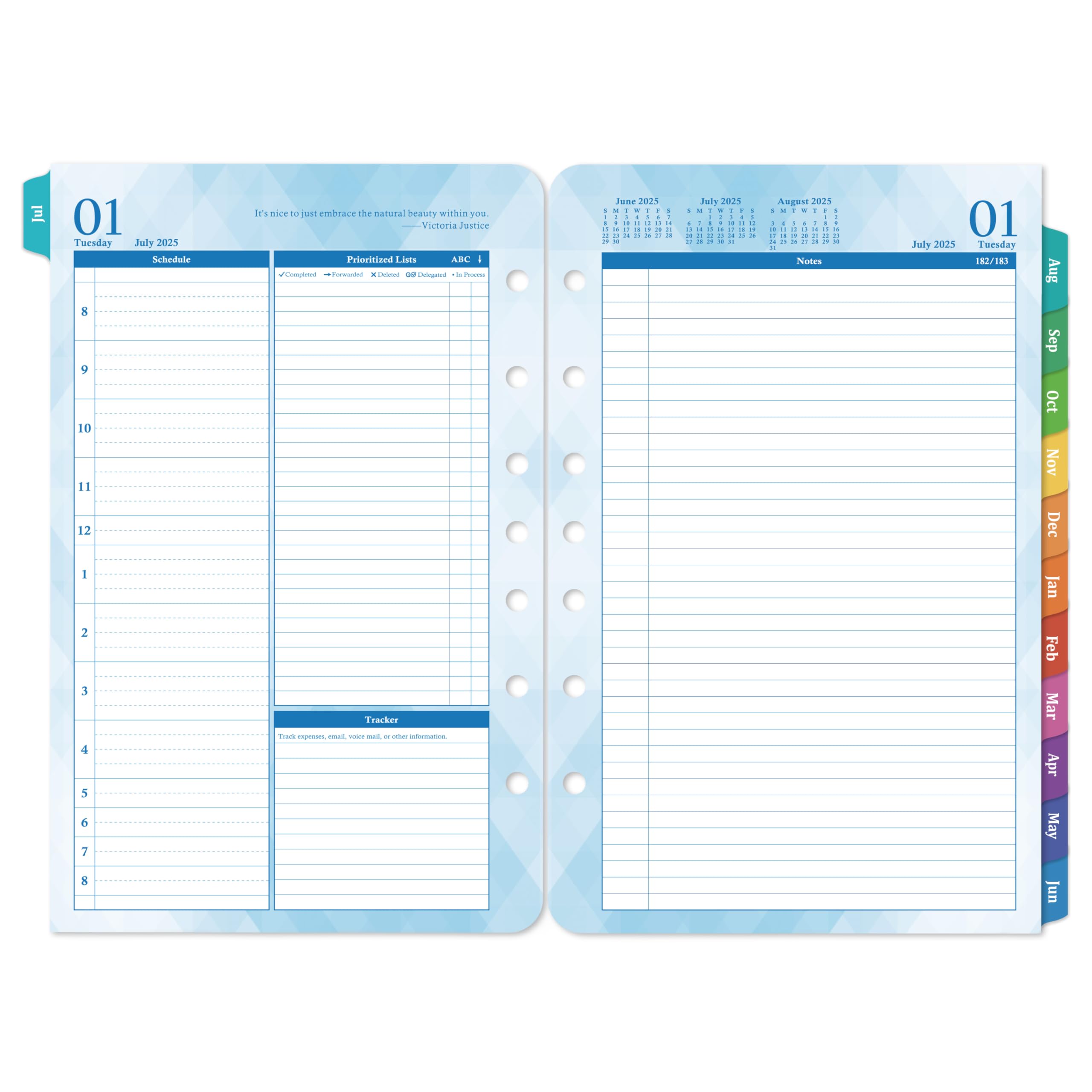 2025-2026 Daily & Monthly Planner Refills - July 2025 to June 2026 | 5.5