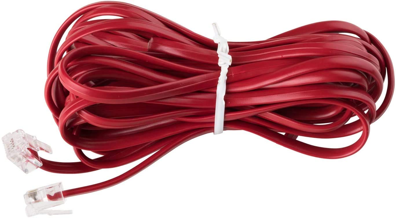 iSoHo Straight Phone Cord for Landline - 25ft Crimson Red Extension Cable with Excellent Sound Quality - Compatible with Home & Office Corded Phones - Perfect for Conference Calls, Home Offices, and Traditional Landline Setups