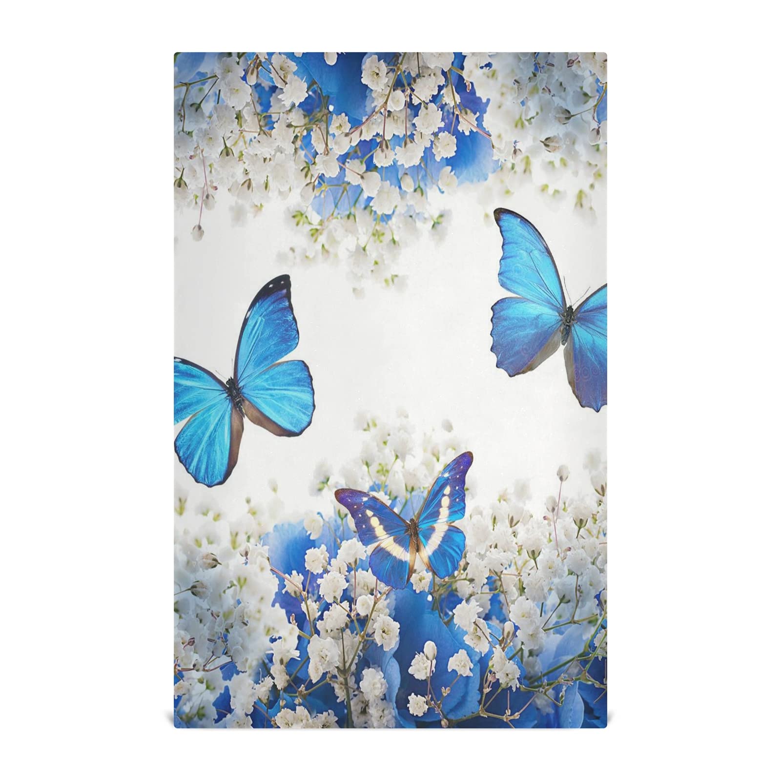 Blue Butterfly Kitchen Towels Set of 6 - Reusable Decorative Dish Towels & Cloths 18x28 Inches - Absorbent Cotton Kitchen Decor for Cooking, Baking & Hosting - AR112