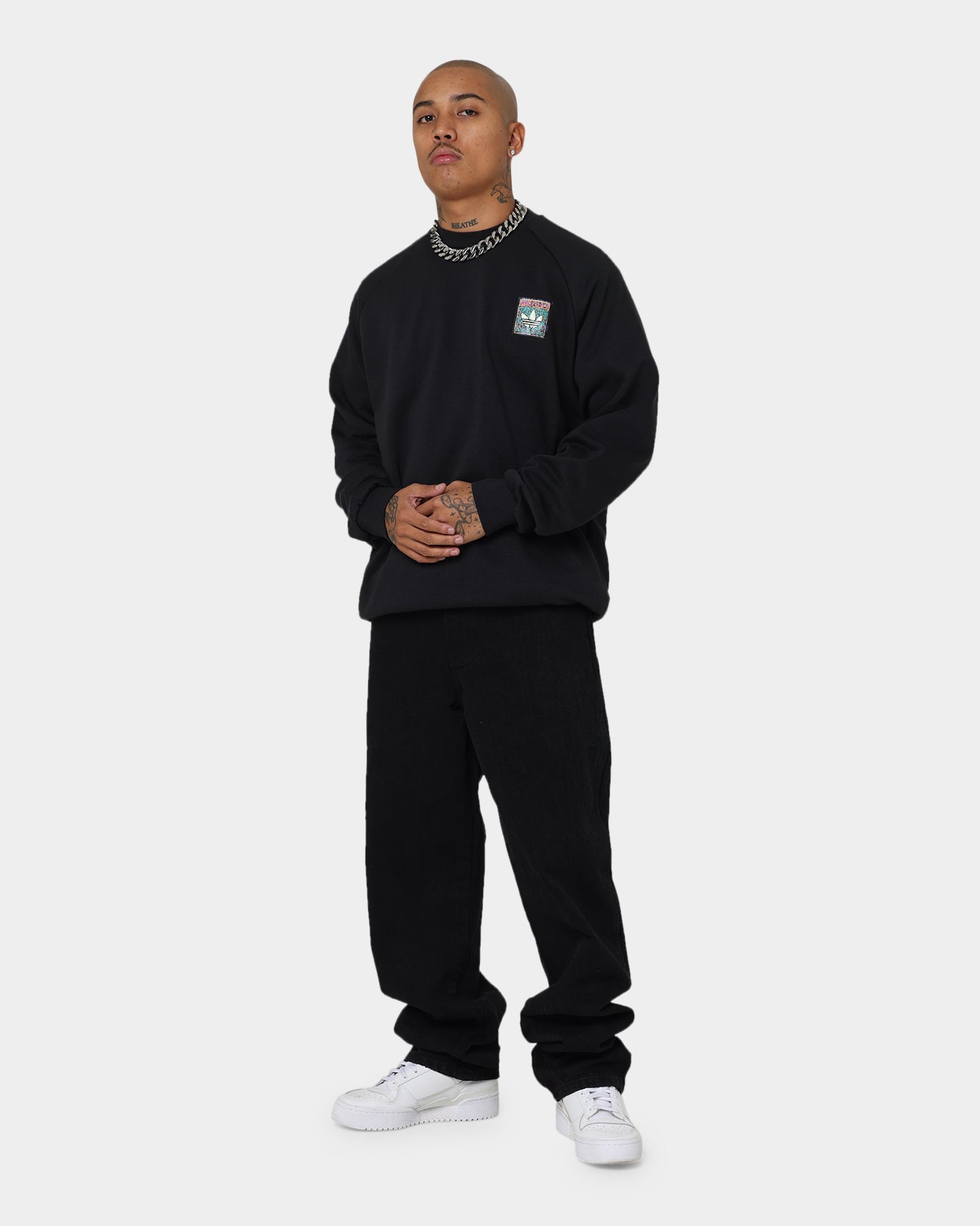 Adidas Originals Men's Black Sweatshirt | Casual Pullover Hoodie for Streetwear & Gym | Perfect for Everyday Wear & Sports