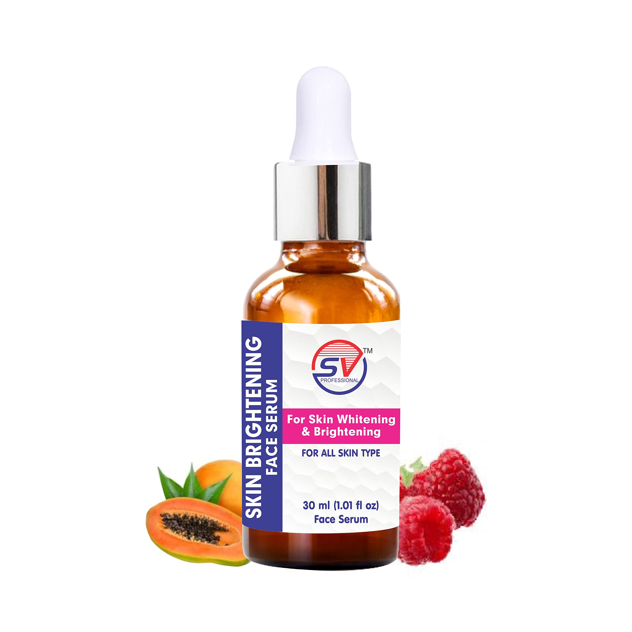 SV Professional Skin Brightening & Whitening Face Serum for Men, Women - 30ml | Hydrating, Anti-Aging | Day & Night Use for All Skin Types