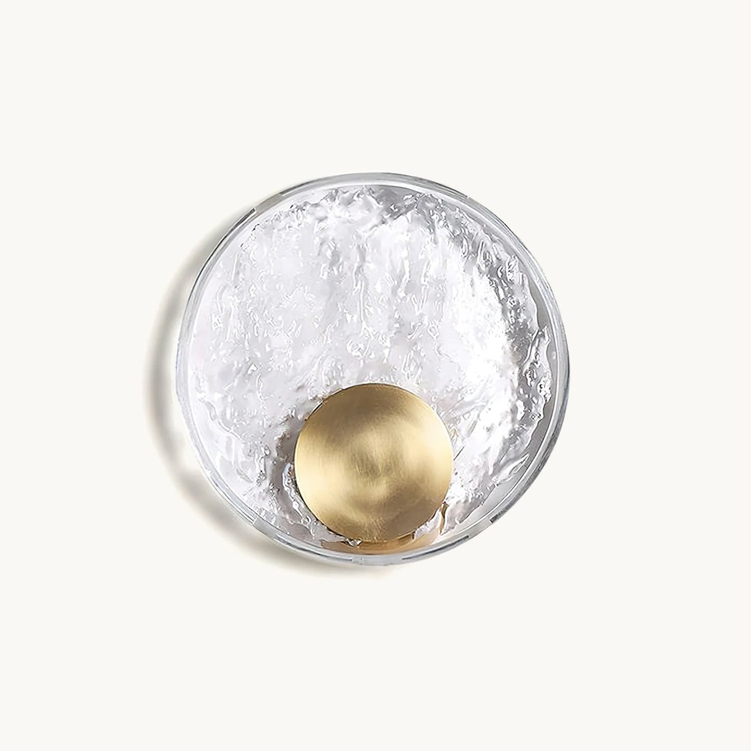Vintage Brass Round Glass Wall Light Fixture - Elegant Sconce for Living Room, Bedroom, or Hallway Lighting