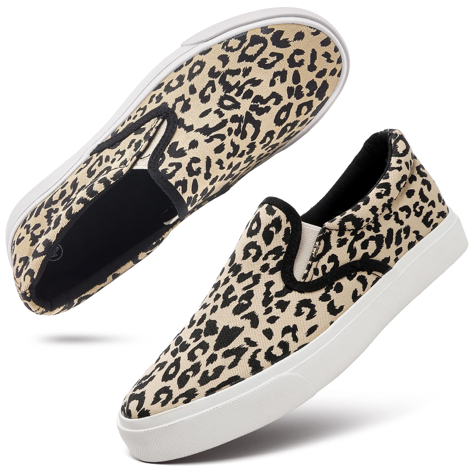 Women's Slip-On Canvas Sneakers - Low Top Non-Slip Casual Shoes for Walking, Travel & Everyday Wear