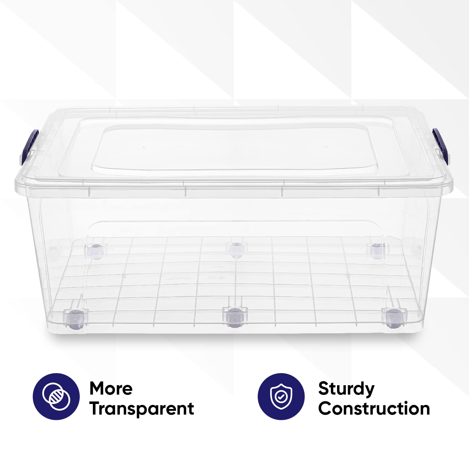 Superio 60 Quart Clear Storage Bin with Lids - Large Stackable Plastic Container with Wheels for Home Organization, Garage Storage & Closet (Ideal for Seasonal Decor, Toys, and Household Items)