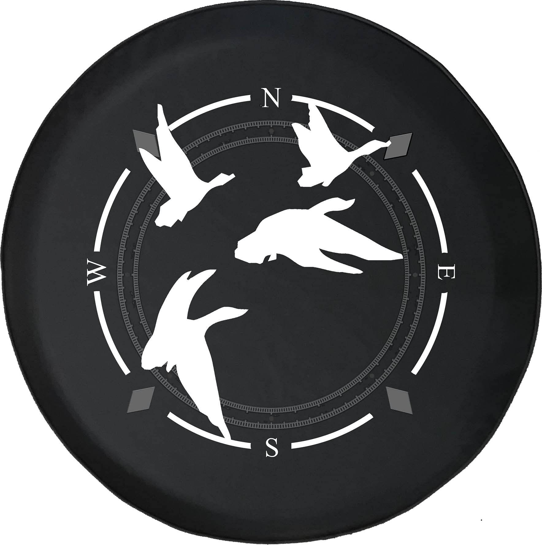 American Unlimited Spare Tire Cover with Compass Design for Duck & Goose Hunting | Fits SUV, Trailer, RV & Most Vehicles | Durable Wheel Protector for Outdoor Adventures & Off-Roading