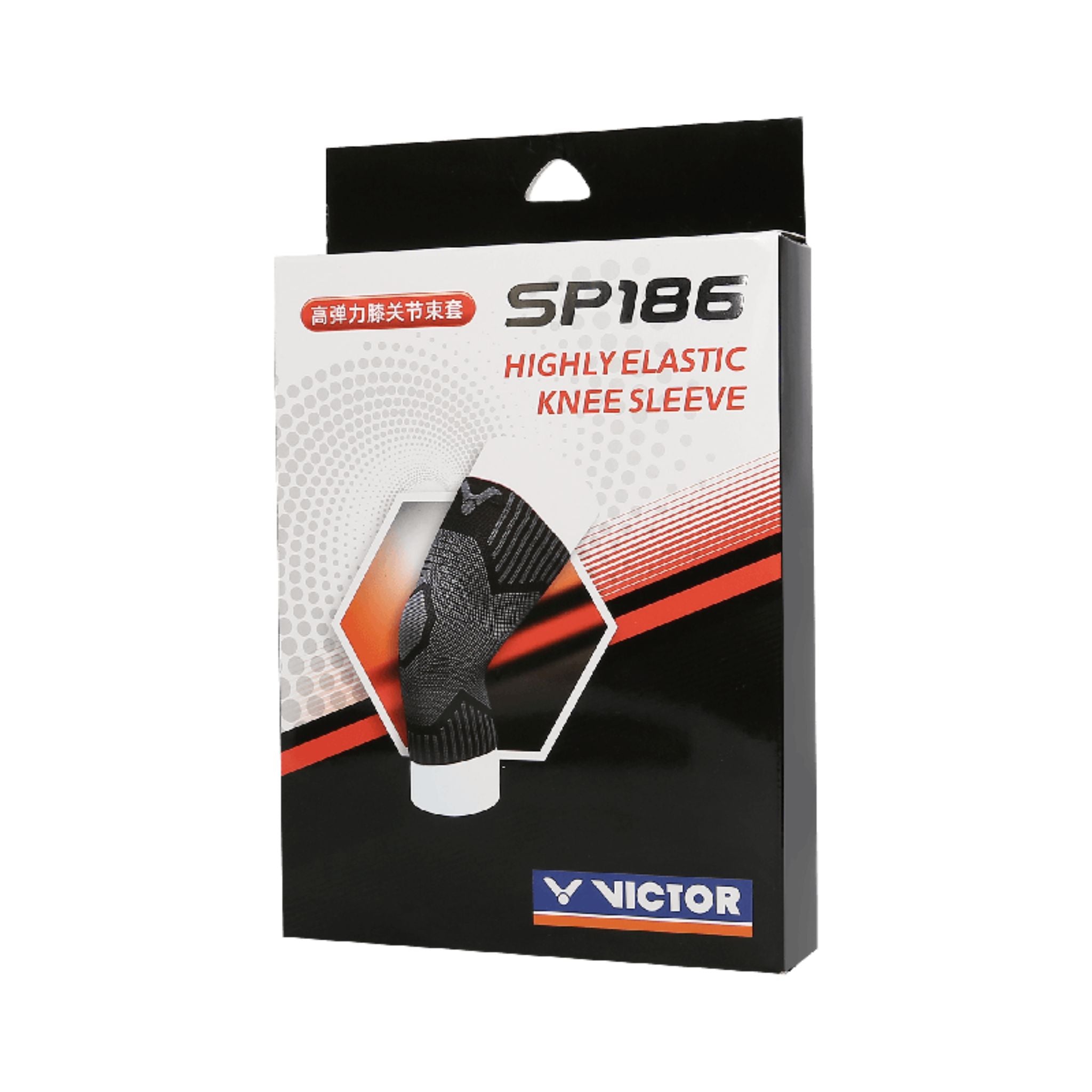 Victor SP186C Highly Elastic Knee Support Sleeve - Black - Perfect for Running, Weightlifting & Joint Pain Relief