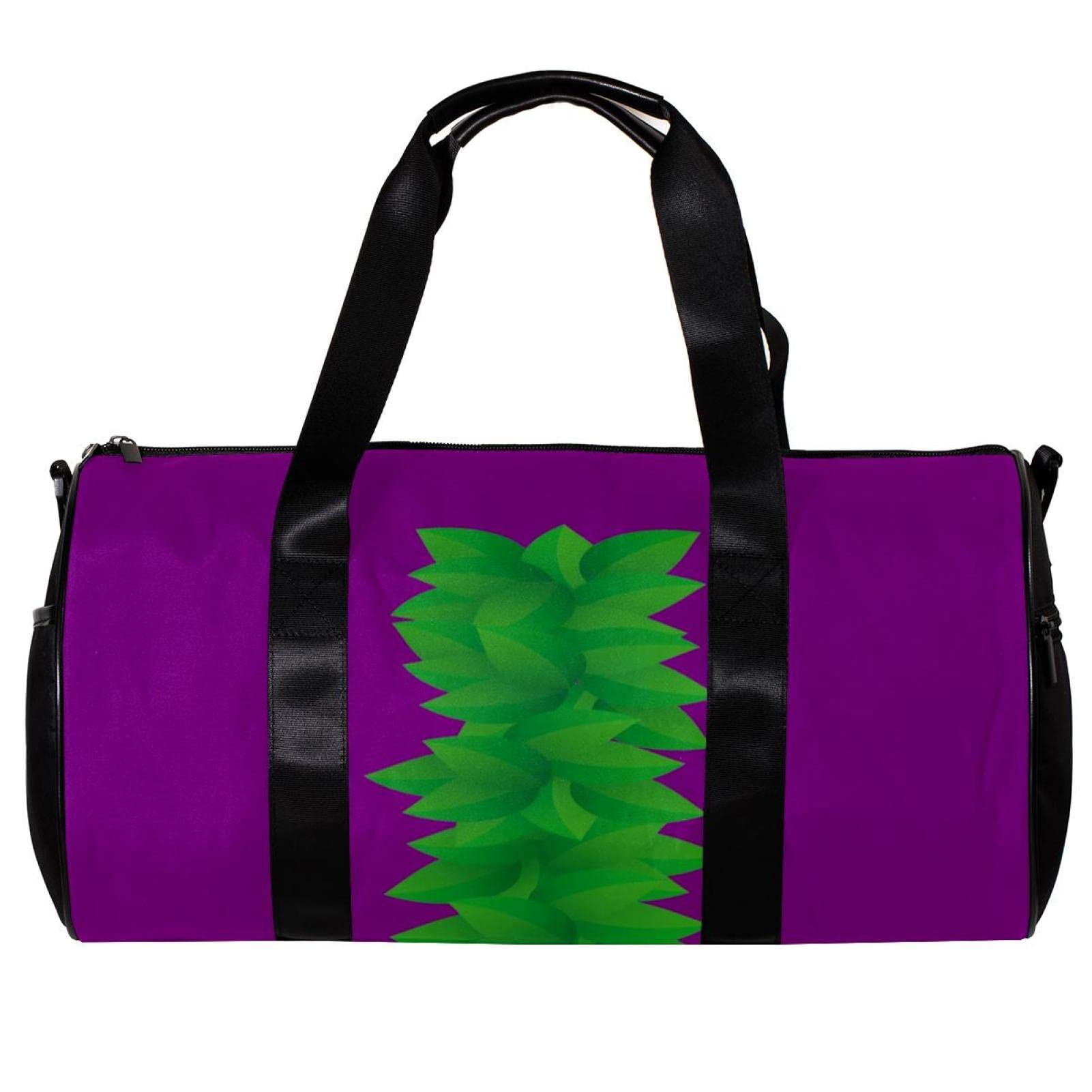 Premium Gym Duffle Bag for Men & Women - Large Capacity Overnight Weekender Travel Bag with Leaf Pattern Design - Ideal for Workouts, Travel, and Weekend Getaways (Dark Purple)