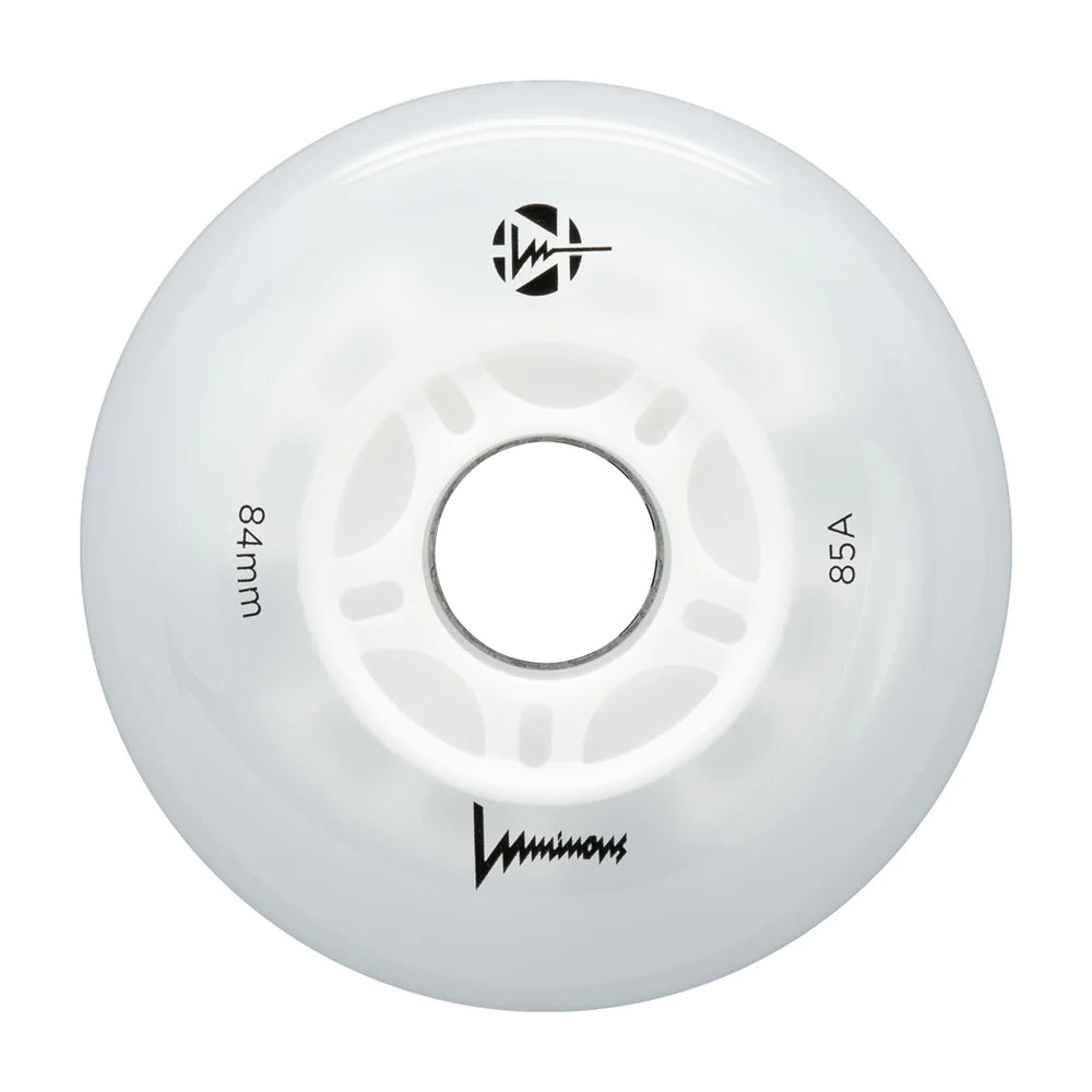Luminous 84mm LED Light Up Inline Skate Wheels - Glow in the Dark Roller Skating Wheels for Night Skating, Outdoor Rinks, and Party Performances
