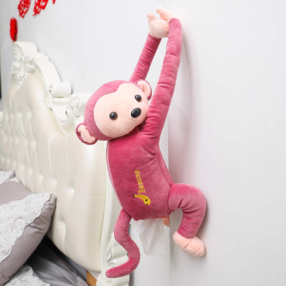 GREENWISH Creative Monkey Tissue Box Cover - Cute Animal Facial Tissue Holder for Car, Bathroom, Bedroom & Office - Decorative Napkin Storage Box for Home & Office Use