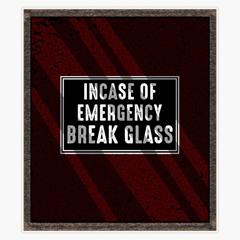 Emergency Break Glass Sticker - Durable Vinyl Decal for Wall, Laptop, Window & Car Bumper - 5 Inch Safety Sign - Perfect for Offices, Schools, Homes & Emergency Exits