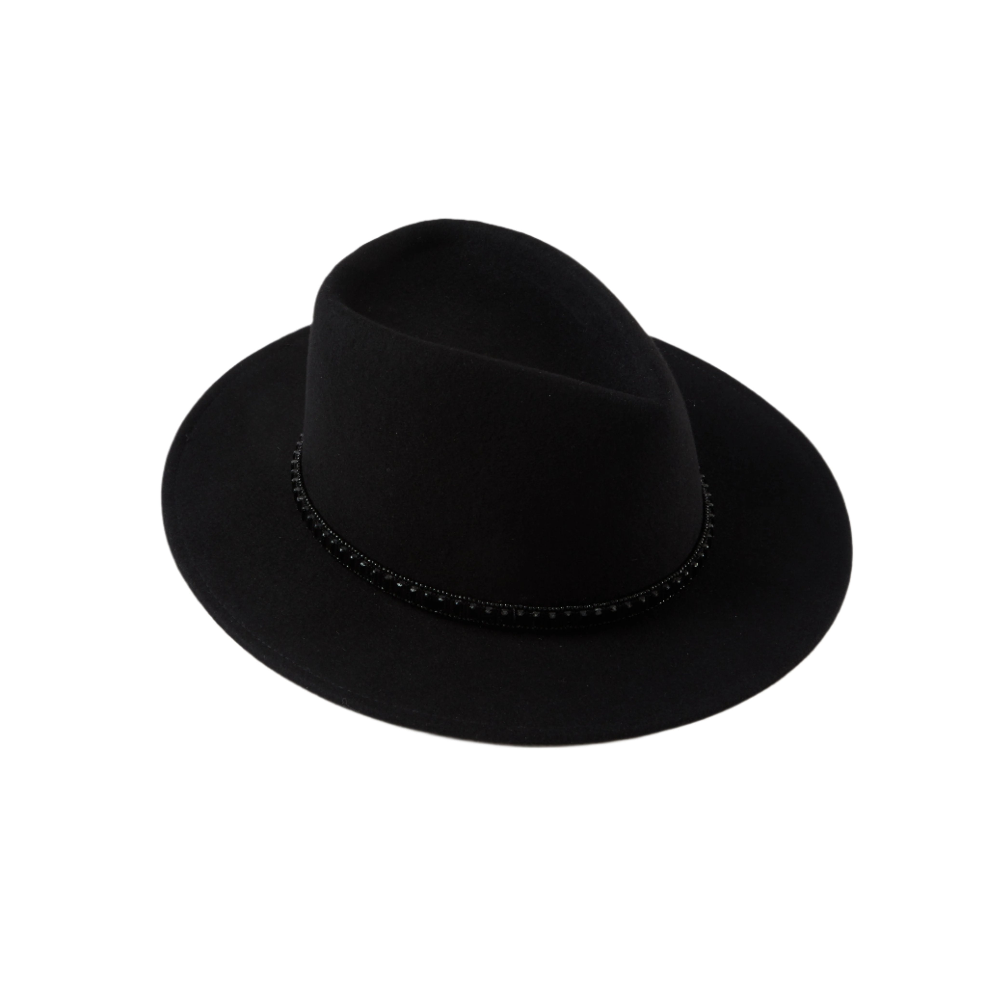Blaine Crystal Fedora Hat for Women & Men - Elegant Rhinestone Embellished Wide Brim Hat for Parties, Weddings & Special Occasions