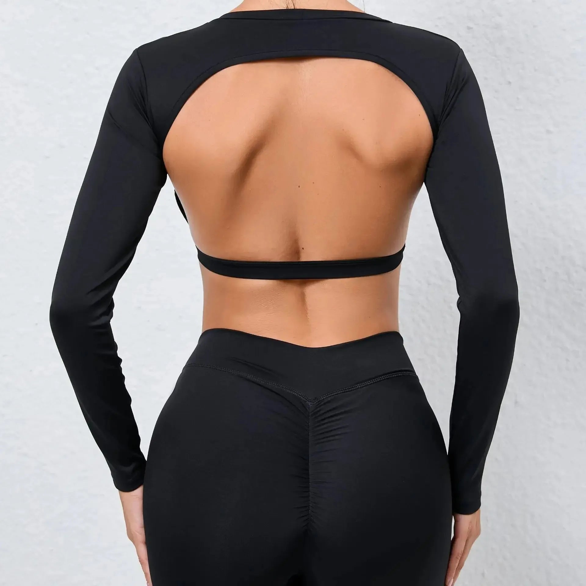 Sexy Long Sleeve Backless Yoga Top for Women - Breathable Quick Dry Workout Crop Top - Gym & Fitness Sportswear - Perfect for Yoga, Pilates & Cardio Workouts
