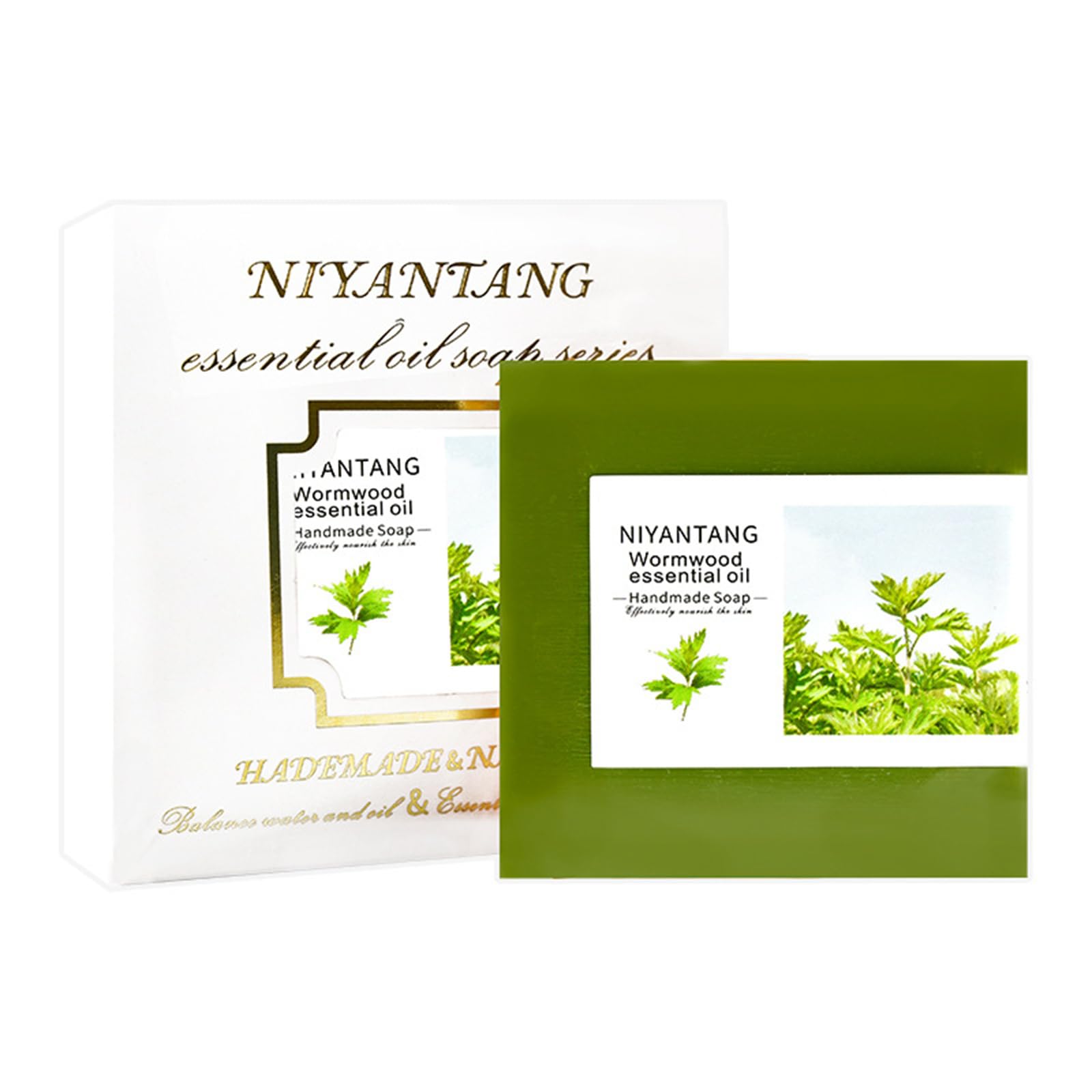 Niyantang Handmade Rose Soap Bar - Natural Moisturizing & Soothing Cleanser for Face & Body, Gentle Bath Soap with Mugwort Extract - Perfect for Sensitive Skin & Aromatherapy Relaxation