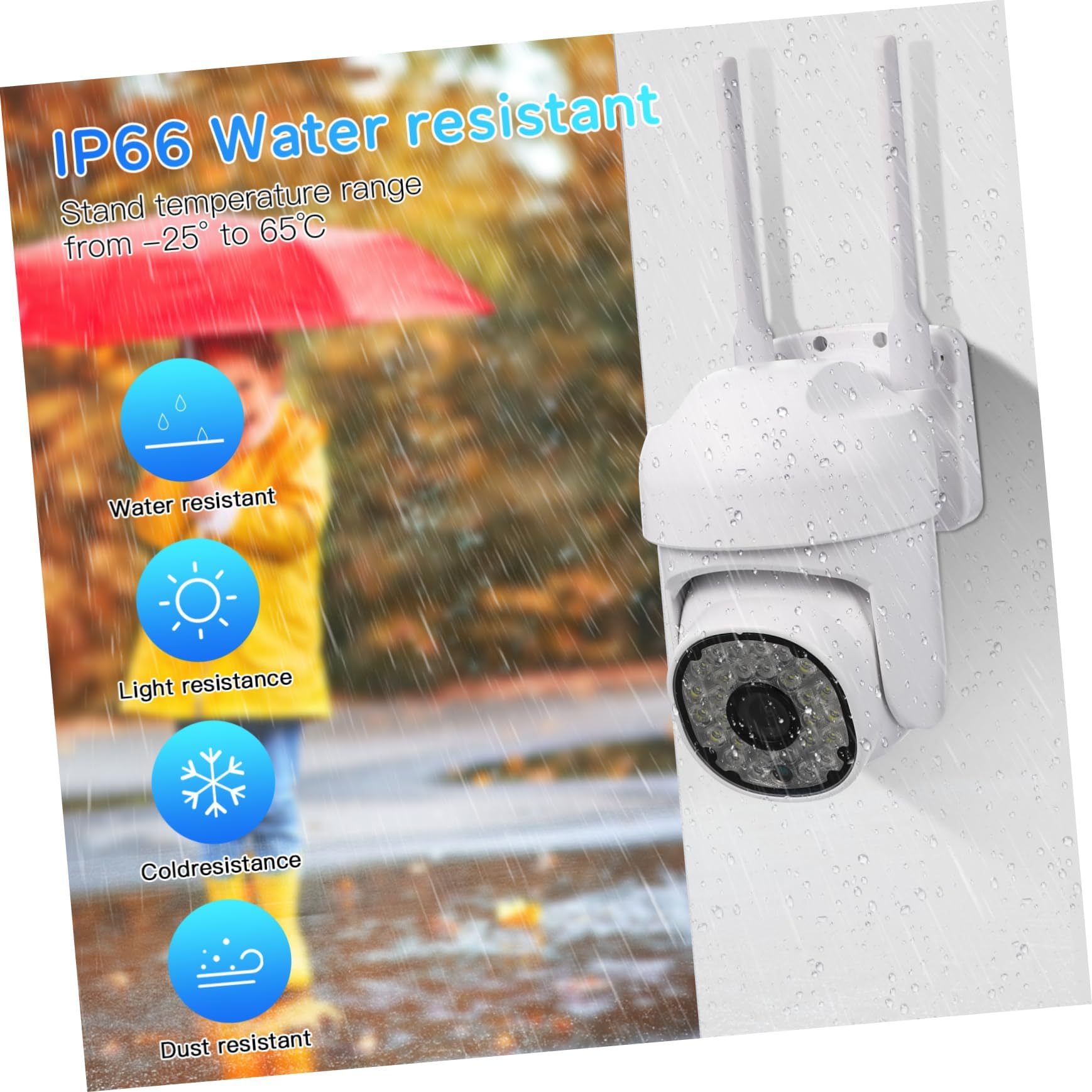 Wireless Security Camera Indoor Outdoor - HOMSFOU 1080P HD WiFi Home Surveillance Camera with Night Vision, 2-Way Audio, Motion Detection for House, Baby Monitor & Pet Camera
