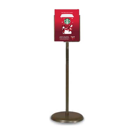 8.5 x 11 Literature Poster Sign Stand Pedestal Holder - Bronze Display Stand for Brochures, Flyers & Menus | Perfect for Restaurants, Retail Stores & Events