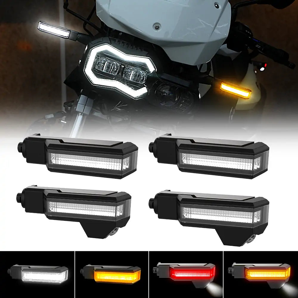 BMW F650GS F800 R1200GS R1200 Motorcycle LED Turn Signal Lights - Front & Rear Indicators with Projection Warning Light | Enhanced Visibility for Safe Night Riding