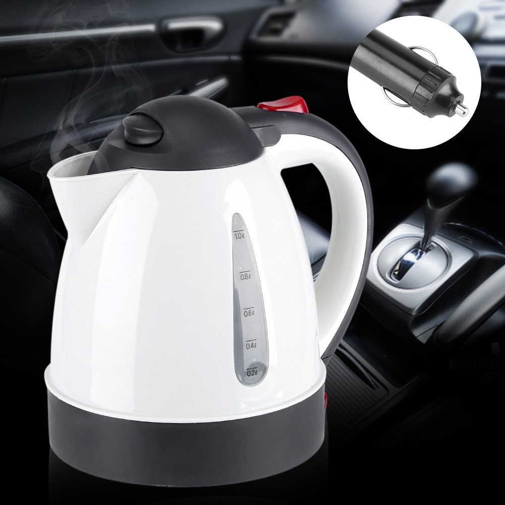 12V Electric Car Kettle - 1000mL Portable Water Boiler & Heater for Tea, Coffee - Fast Boiling with Auto Shut-off - Perfect for Travel, Camping, Road Trips & Office Use