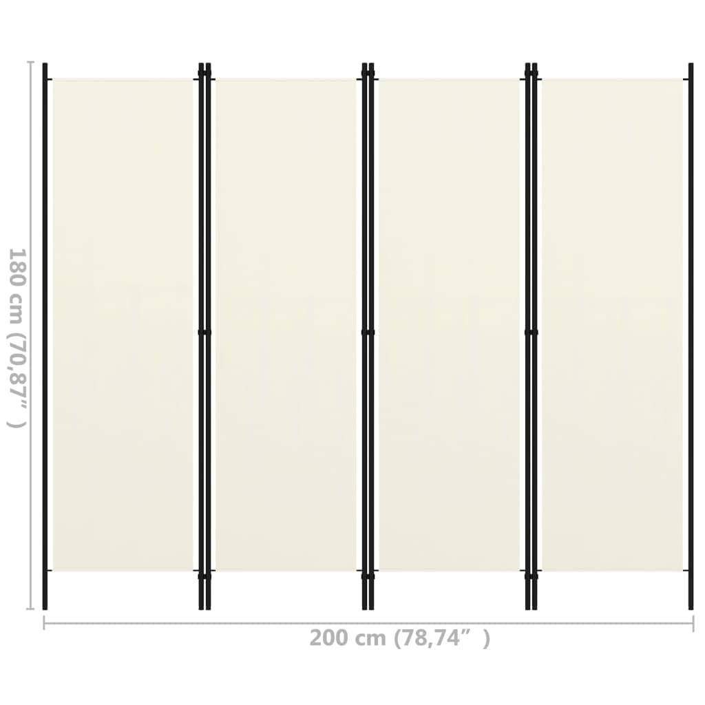 CHARMMA 4-Panel Folding Room Divider Screen - 78.7