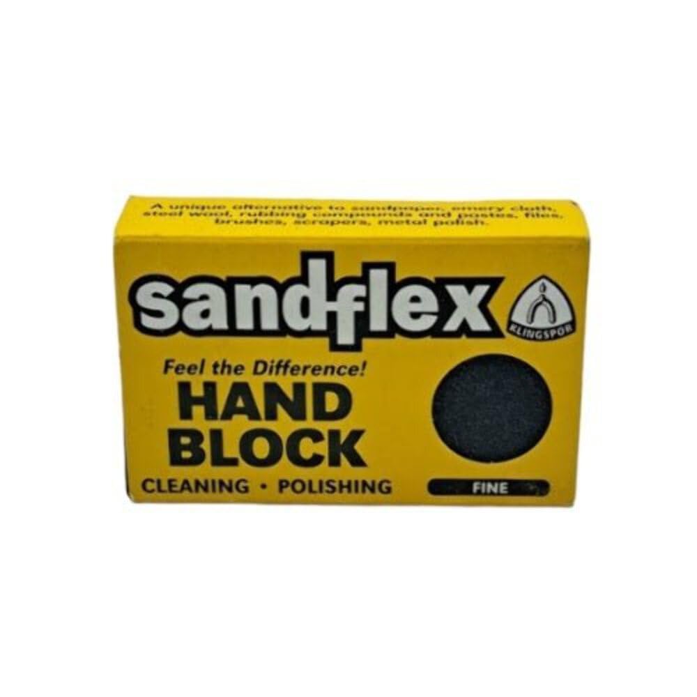Premium Sandflex Hand Block for Woodworking & Metalworking - Fine Grit Abrasive Tool for Smoothing & Finishing Surfaces - Ideal for DIY Projects, Carpentry, and Metal Crafts