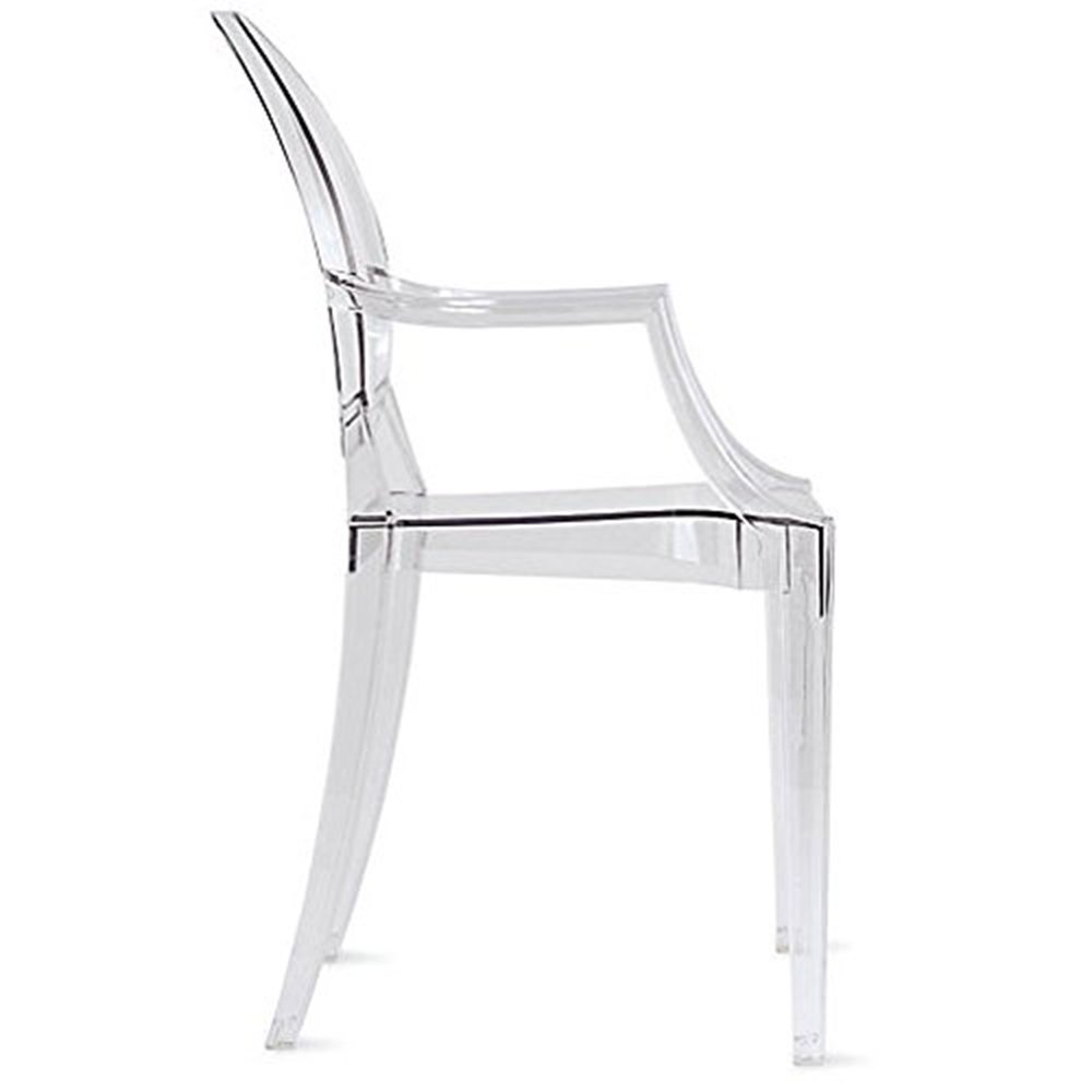 Ghost Arm Chair (4, Clear) - 现代透明幽灵椅，适合客厅、餐厅、办公室等简约风格空间