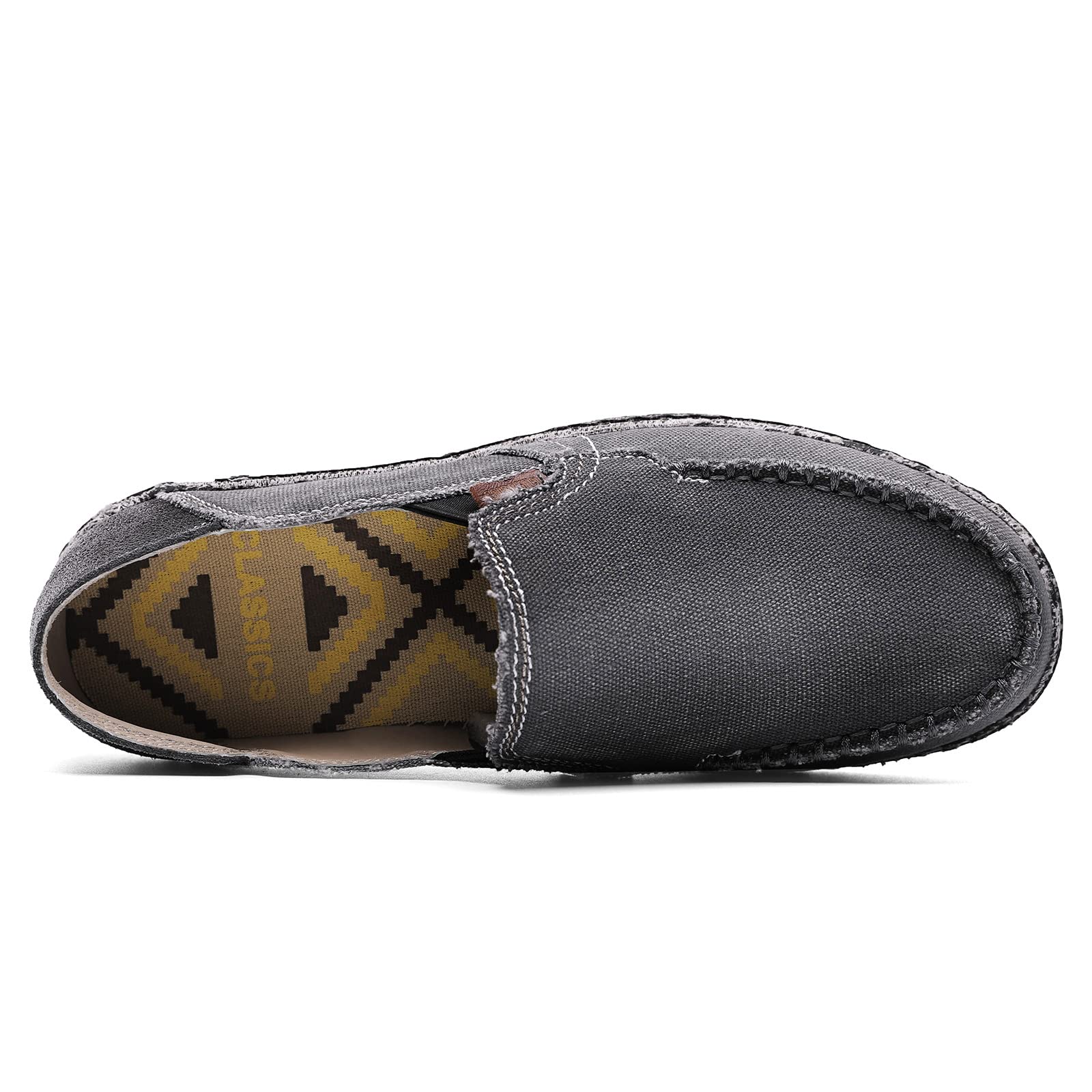 Jamonwu Men's Slip-On Canvas Loafers - Breathable Casual Boat Shoes for Men - Vintage Style Deck Shoes for Walking, Travel & Everyday Wear