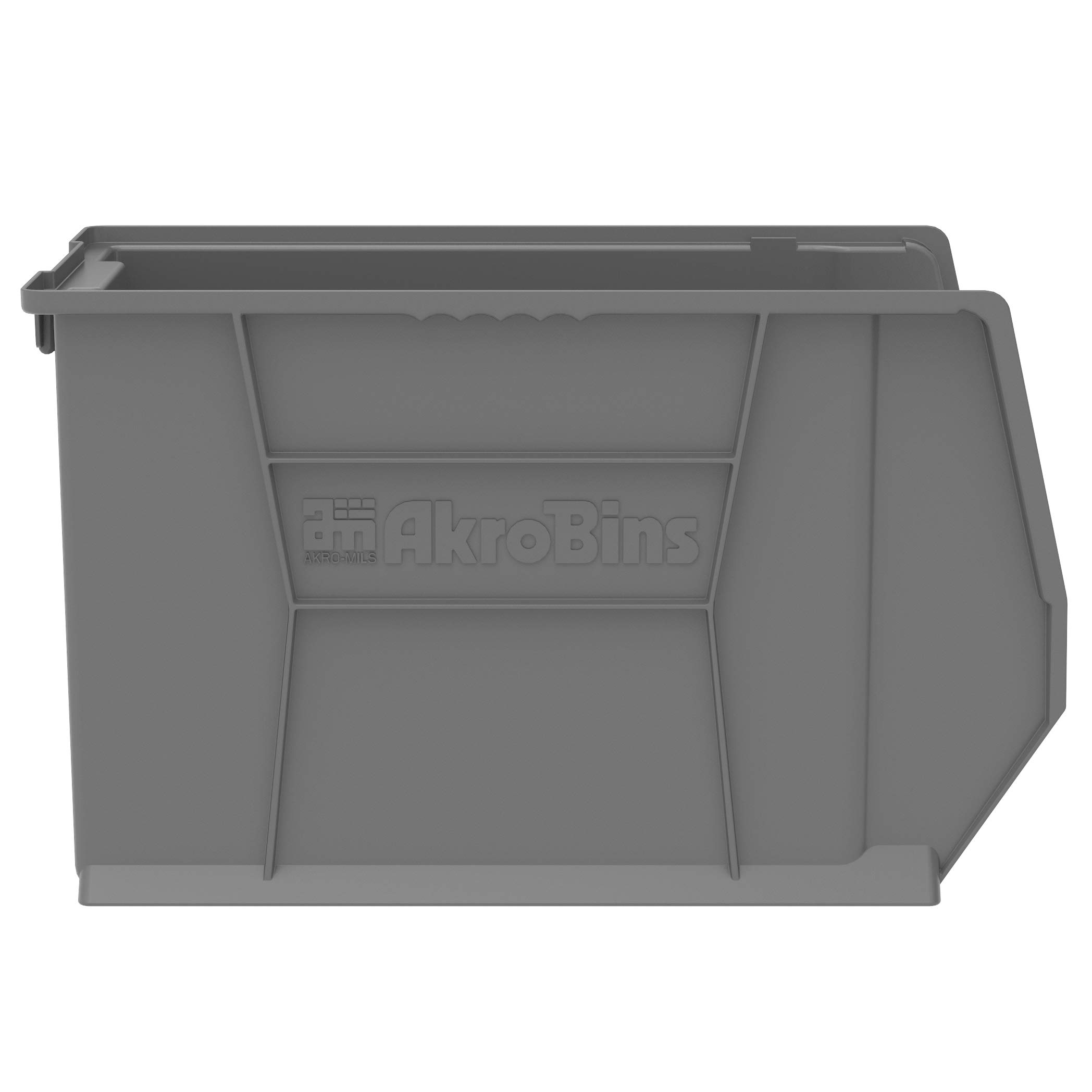 Super-Size Akro-Mils 30282 AkroBins Plastic Storage Containers - 20x12x12 Inch Stackable Organizer Bins for Garage, Classroom, Warehouse (Grey, 2-Pack) | Perfect for Tool Storage, Office Supplies & Bulk Item Organization