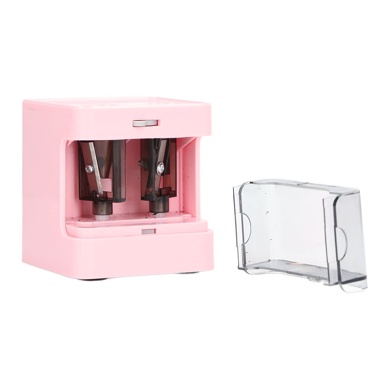 USB Pencil Sharpener for Hexagonal Pencils - Dual Hole, Transparent Case for Office & School