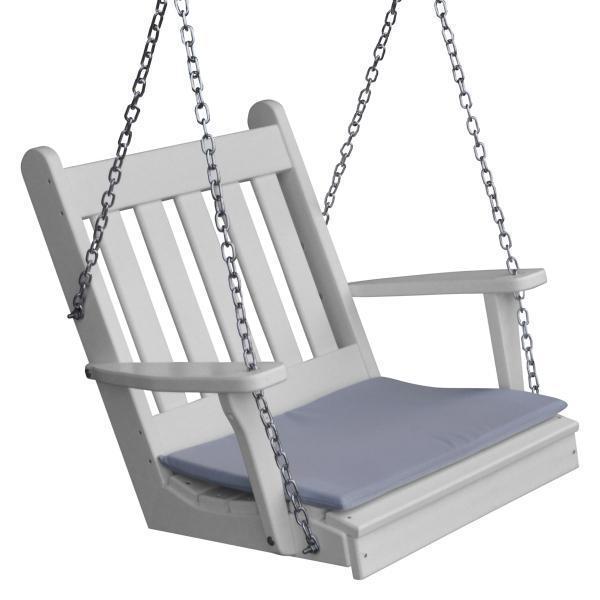 Traditional English Style Poly Rattan Swing Chair - A&L Furniture for Patio, Garden, or Porch Relaxation