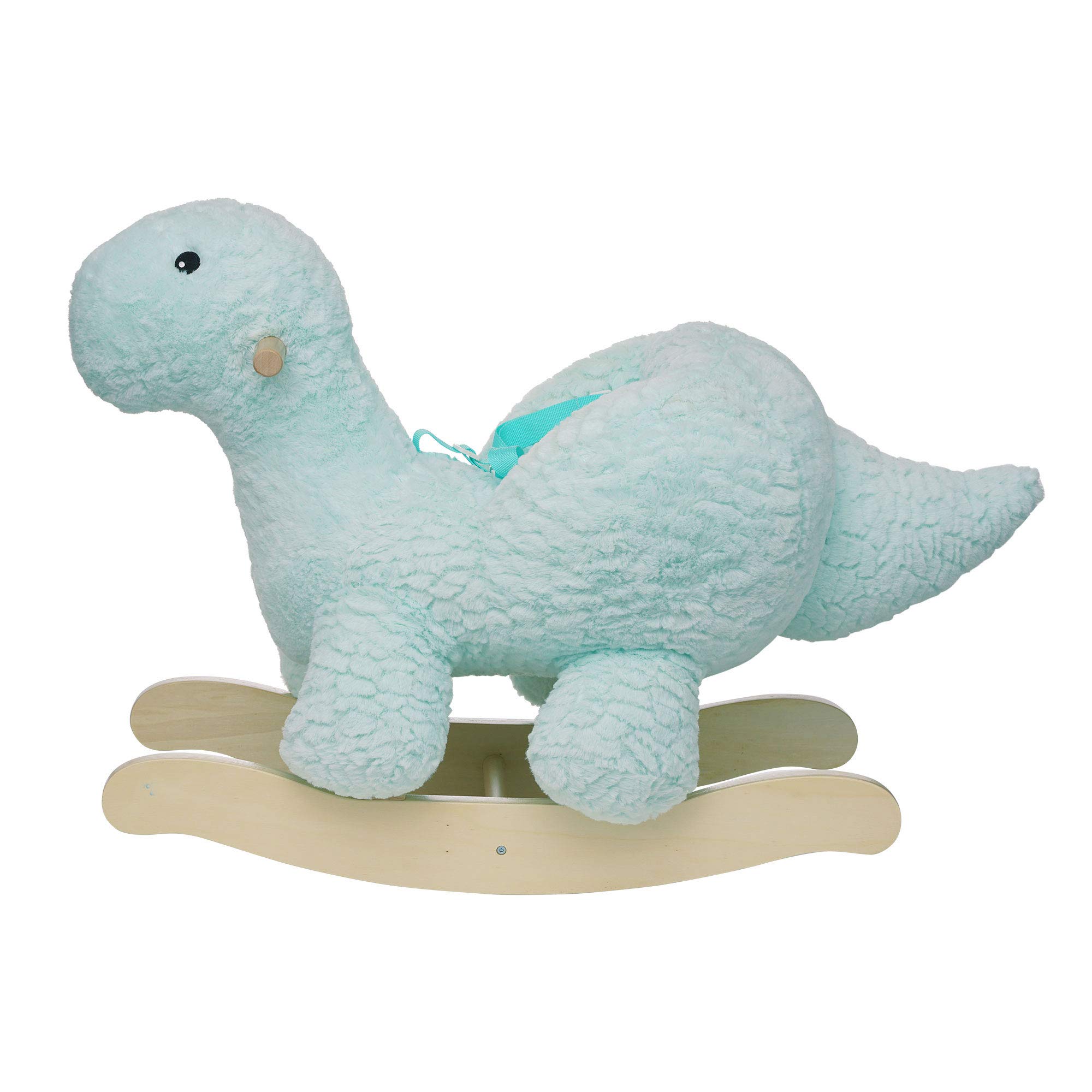 Manhattan Toy Rock 'n Roary Plush Dinosaur Rocking Toy with Adjustable Seat Belt & Wooden Rockers - Soft Plush Rocking Horse for Toddlers 1-3 Years - Perfect Nursery Decor & First Birthday Gift