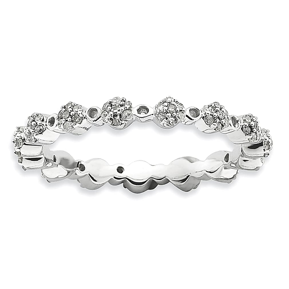 925 Sterling Silver Diamond Band Ring for Women - Stackable Dainty Fine Jewelry, Elegant Gift for Her - Perfect for Weddings, Anniversaries & Everyday Wear