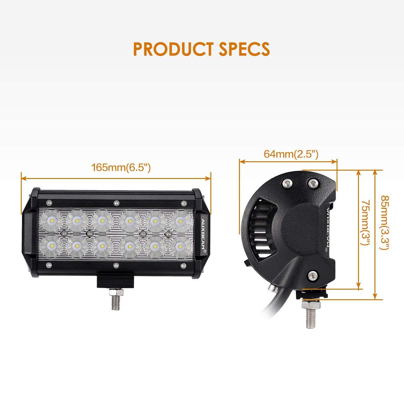 Auxbeam 7 Inch LED Pod Lights (2 Pack) with 6 Gang Switch Panel - Blue Off-Road Lighting for Trucks, Jeeps, ATVs & UTVs - Perfect for Night Driving, Camping & Outdoor Adventures