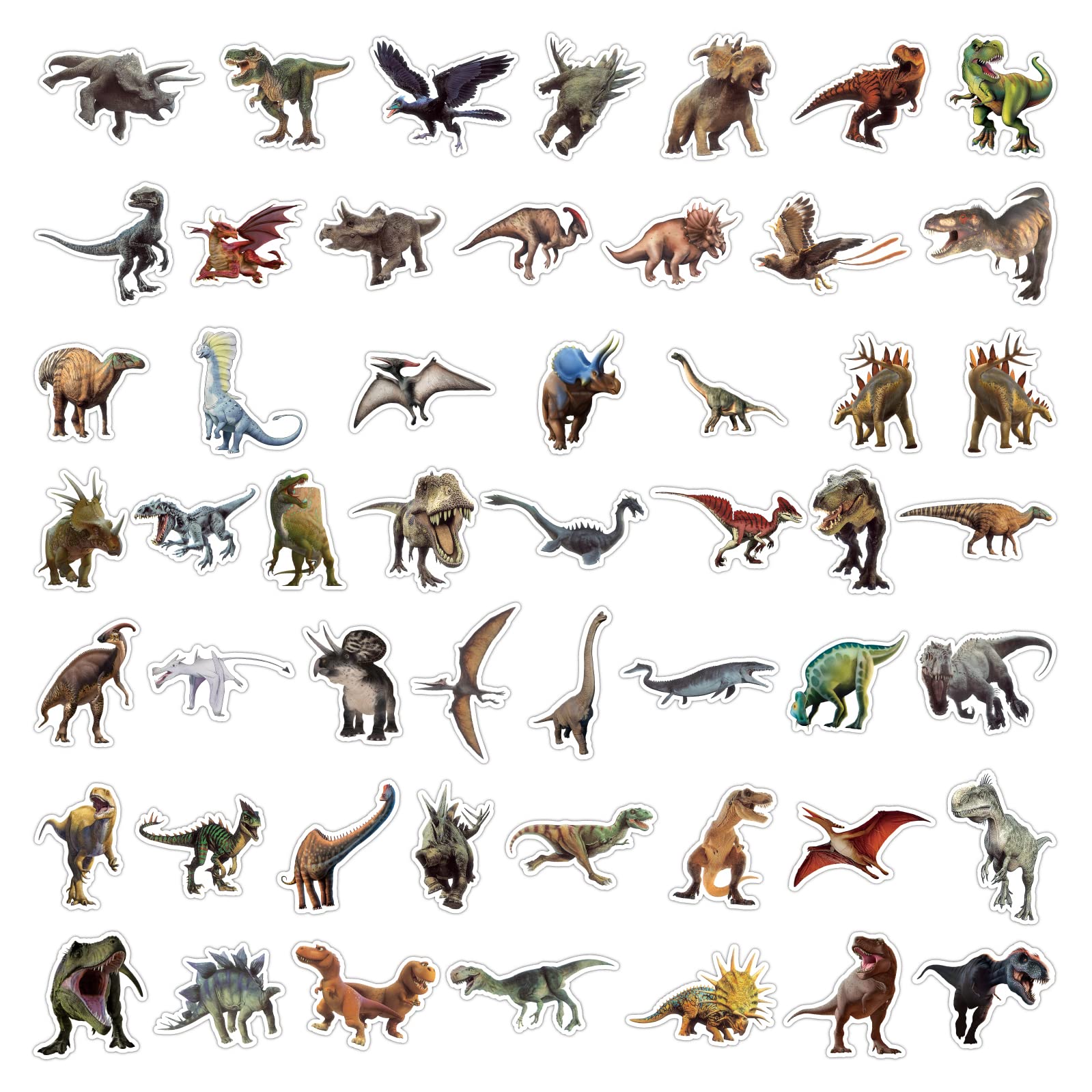 Bonitzdm 104-Piece Dinosaur Stickers Pack - Realistic Dino Decals for Laptops, Water Bottles, Luggage & Scrapbooking | Perfect Gift for Kids, Teens & Adults | Great for School, Travel & DIY Crafts