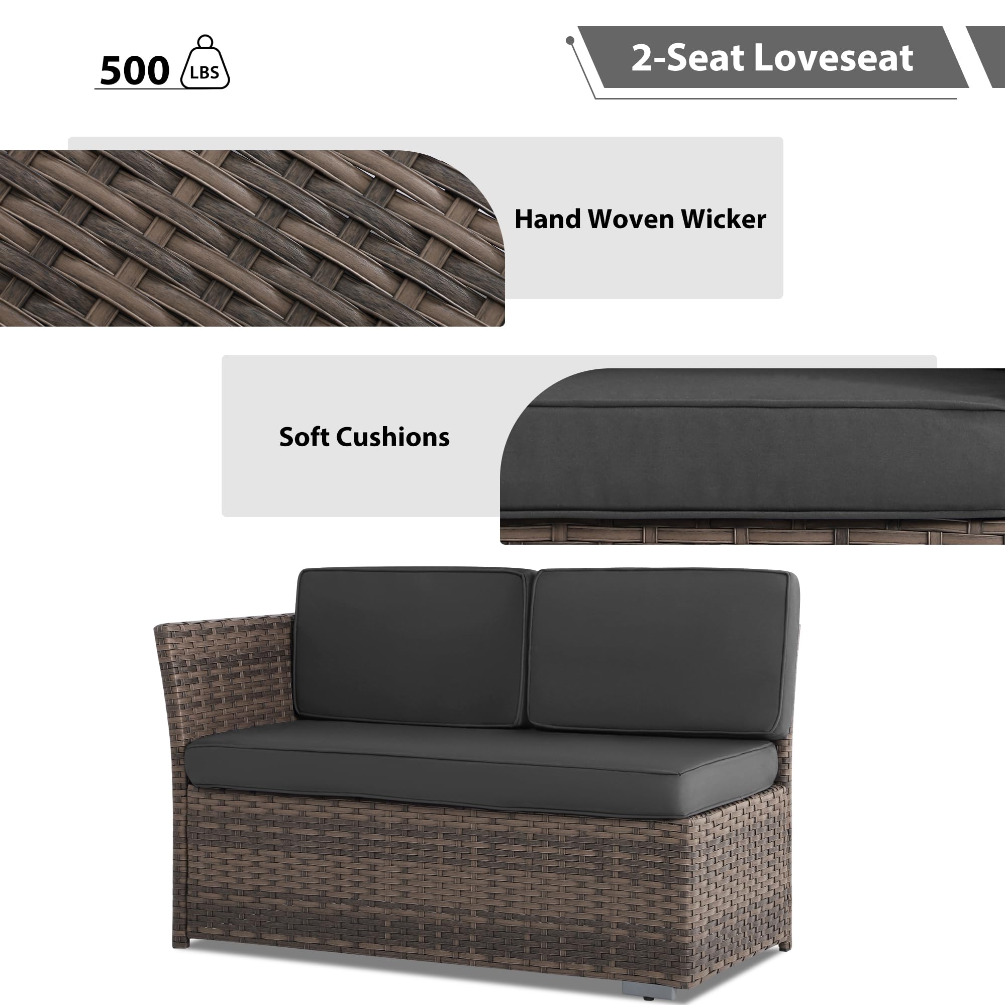 KIGOTY 7-Piece Outdoor Dining Set with Cushions - Patio Table & Chairs for Backyard, Garden, Deck - Weather-Resistant BR-Grey Lawn Furniture - Perfect for Outdoor Entertaining & Relaxation