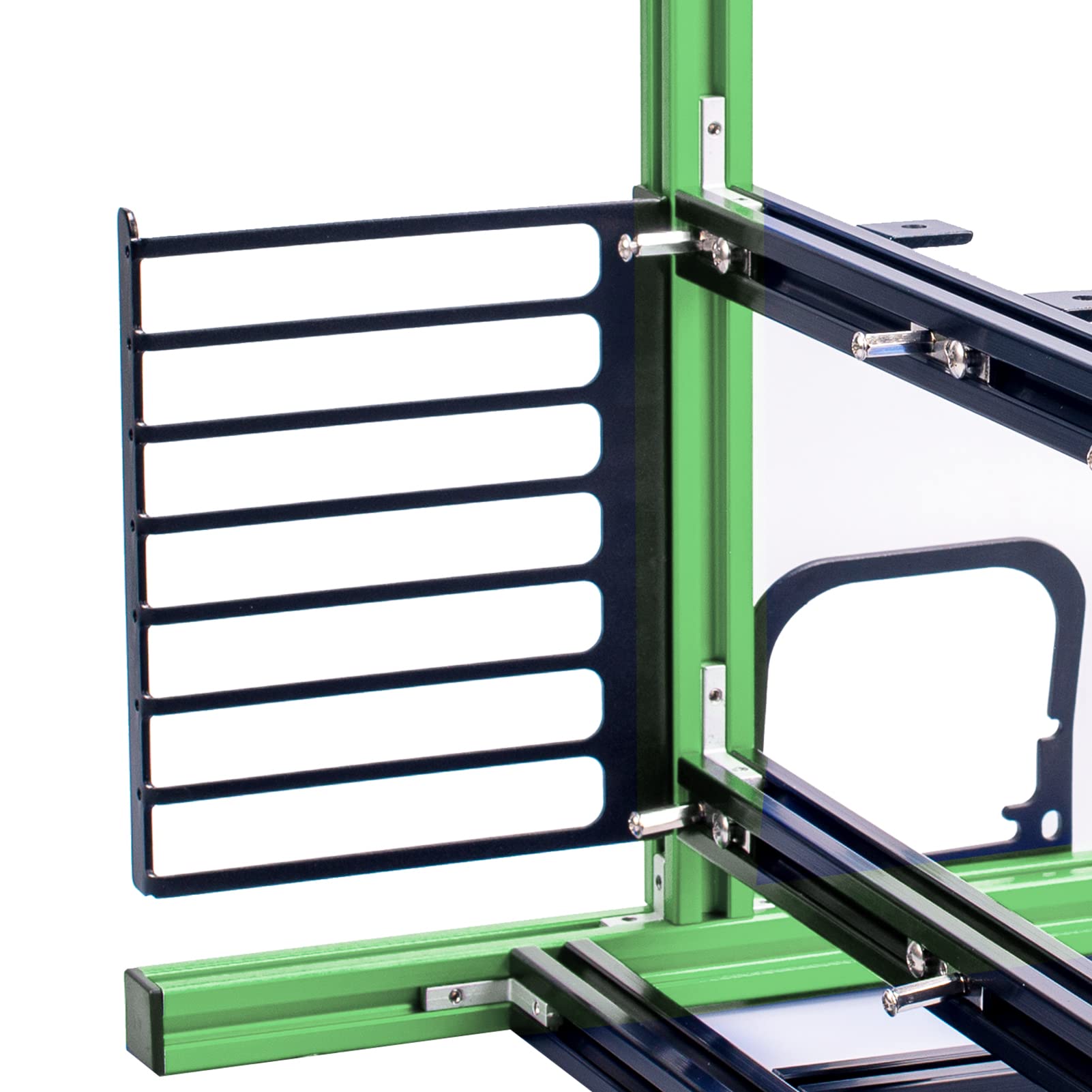 **Dpofirs ATX Computer Open Air Case Bracket - Mini ITX, Micro ATX, ATX PC Aluminum Test Bench, Vertical Overclocking Open Frame, Full Naked Heat Dissipation (Green & Black) - Ideal for PC Builders, Gamers, and Overclocking Enthusiasts**
