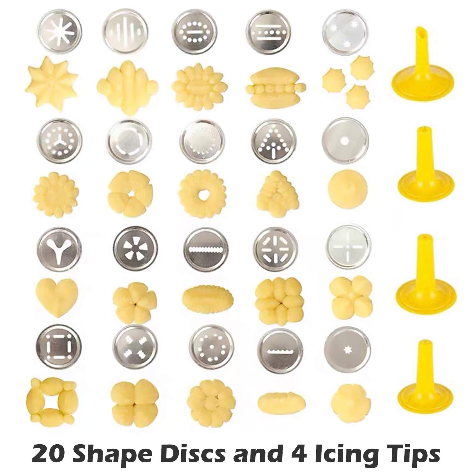 Stainless Steel Cookie Press Gun Kit with 20 Discs & 4 Nozzles - Spritz Biscuit Maker for DIY Cookies, Churros | Perfect for Holiday Baking, Party Treats & Home Dessert Making