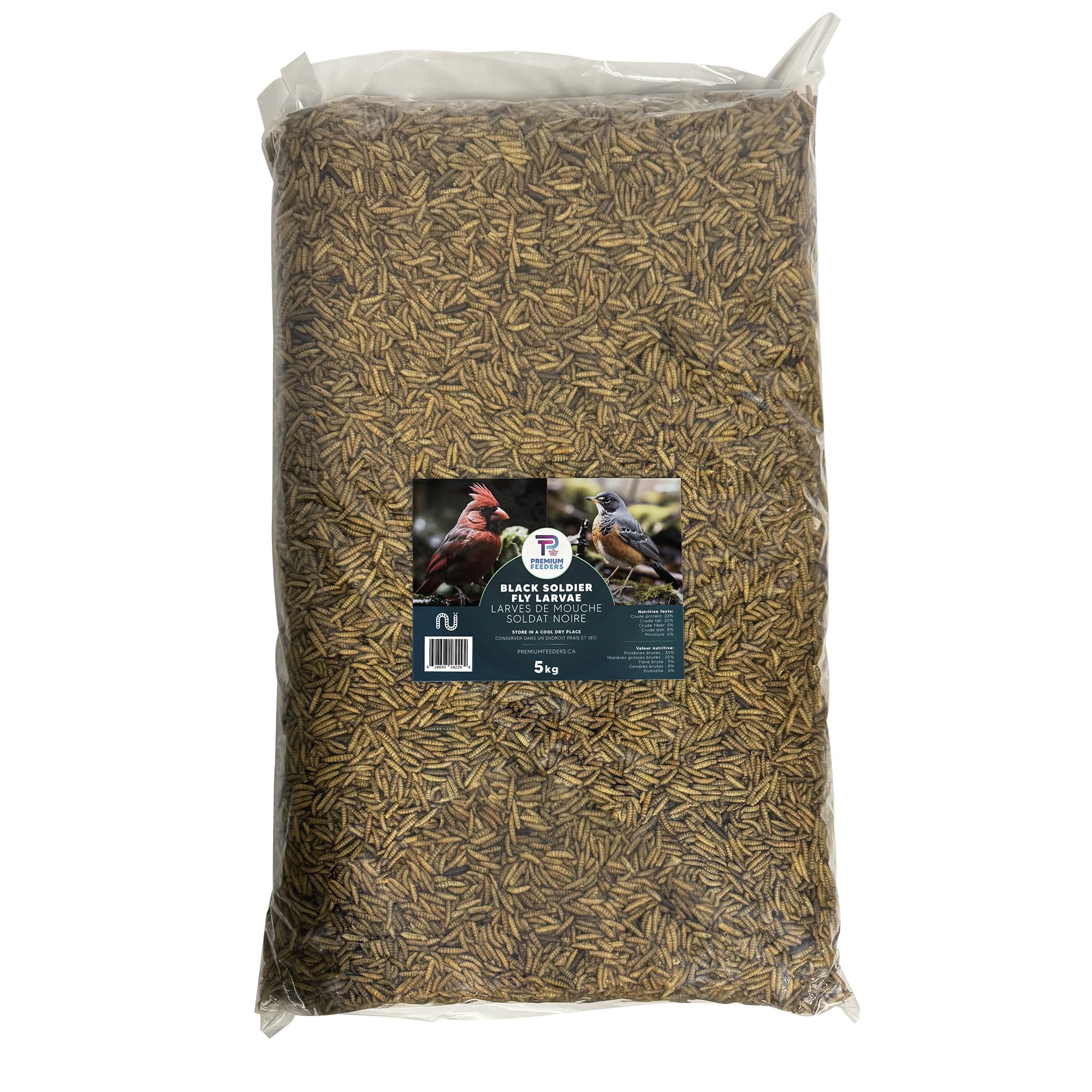 Premium Feeders Dried Black Soldier Fly Larvae - 11lb High Protein & Calcium Natural Pet Food - Healthy Treats for Chickens, Ducks, Birds, Quail, Turtles & Fish - Perfect for Poultry Feeding, Wild Bird Attraction & Aquatic Nutrition