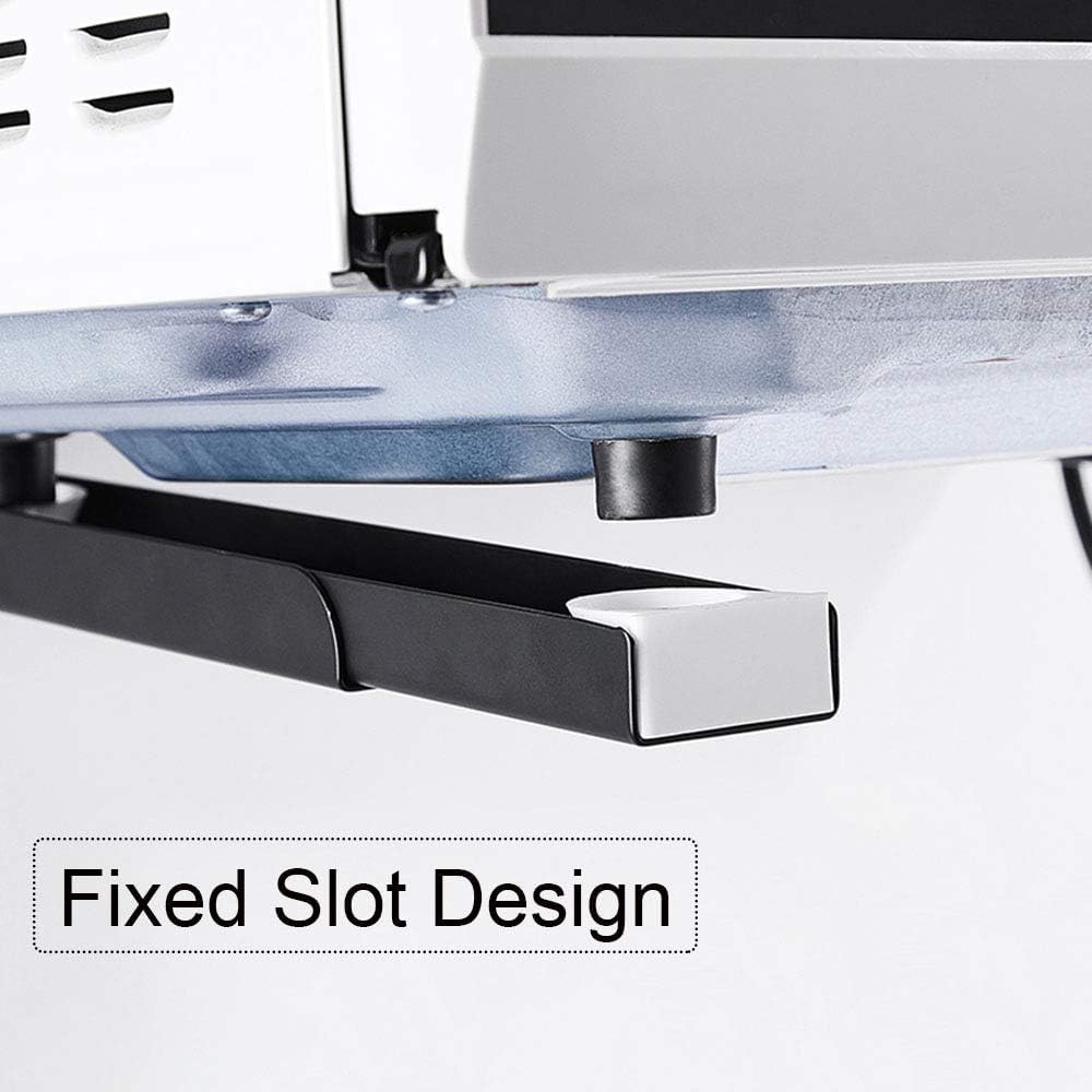 304 Stainless Steel Microwave Shelf Bracket - Heavy Duty Wall Mount Kit, Foldable & Adjustable Oven Stand Rack (2-Piece Set with Screws, 8x8.5 Inch, Black) - Perfect for Kitchen, Garage, or Laundry Room Organization