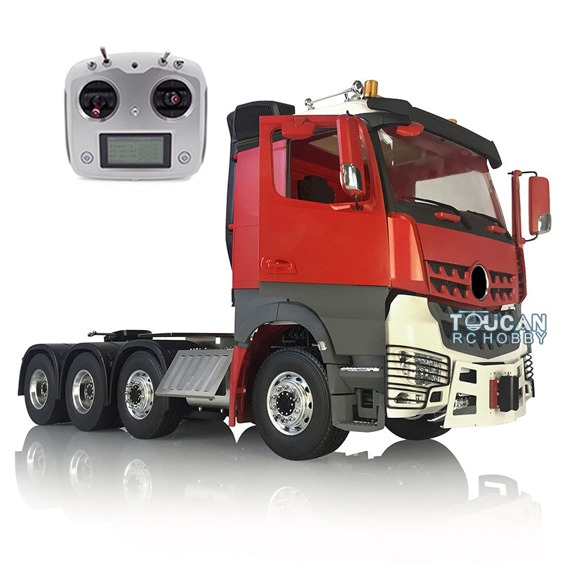 1/14 Scale LESU 8x8 RC Metal Chassis Tractor Truck - 3-Speed Transmission, DIY Cabin, Equipment Rack, Front Hook & Roof Lights - High Performance Remote Control Vehicle for Off-Road Adventures & RC Hobby Enthusiasts