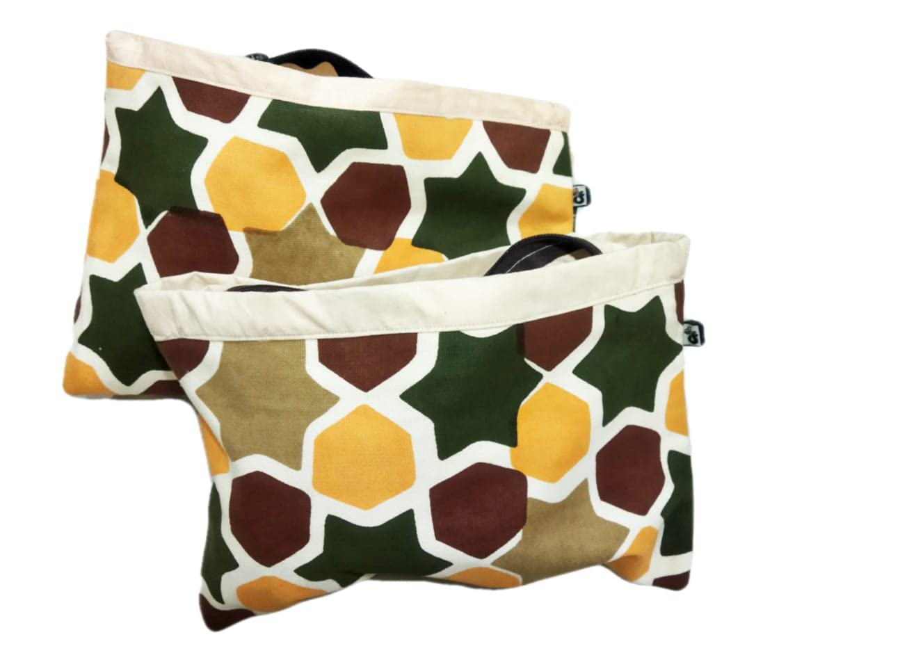 Eco-Friendly Cotton Canvas Printed Coin Holder & Pencil Pouch for Men & Women – Multi-Functional Travel Organizer, Beach Cosmetic Bag, Large Capacity Toiletry Kit (1 or 2 Pack) – Perfect for Travel, School, Office & Daily Essentials Storage