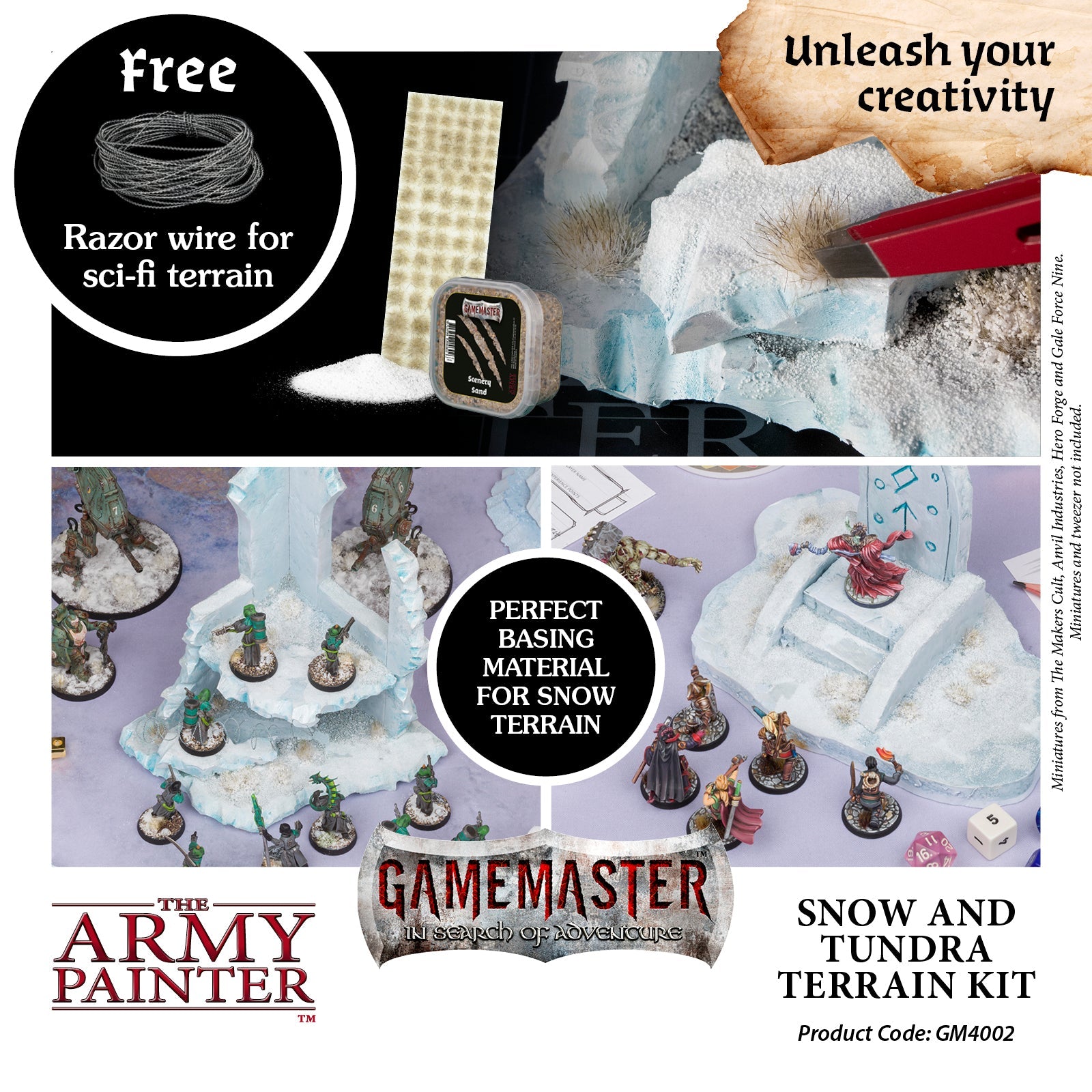 GameMaster Terrain Kit: Snow & Tundra Set for Tabletop RPG & Wargaming - D&D, Warhammer & Miniature Battle Scenes