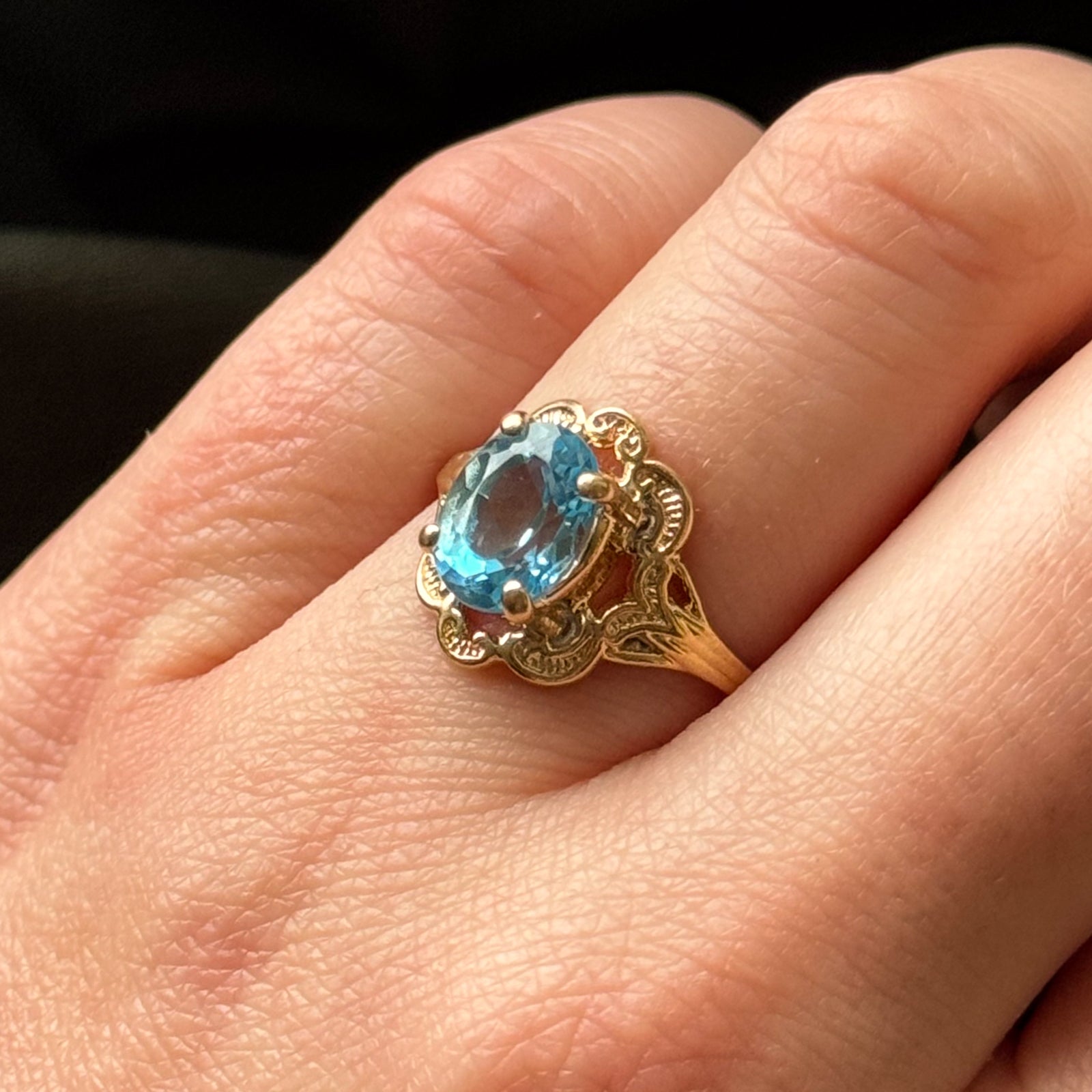 Blue Topaz Cocktail Ring - 2.30 Carat Gemstone Jewelry for Women | Size 6.25 | Elegant Statement Ring for Evening Parties, Weddings & Special Occasions