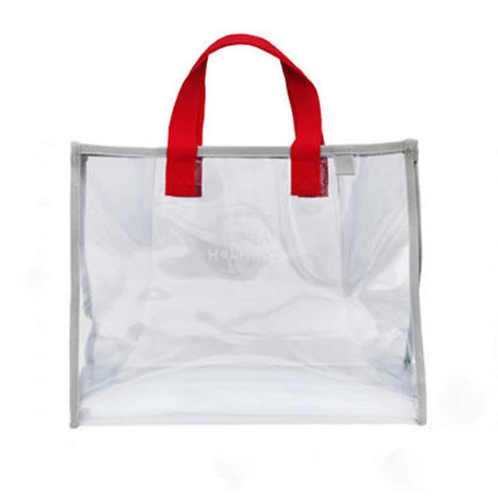 Women's Summer Travel Bag - Transparent PVC Shoulder Bag for Swimming, Beach & Outdoor Activities - Fashionable & Fresh Design (Red, One Size) - Perfect for Pool Parties, Vacations & Casual Outings