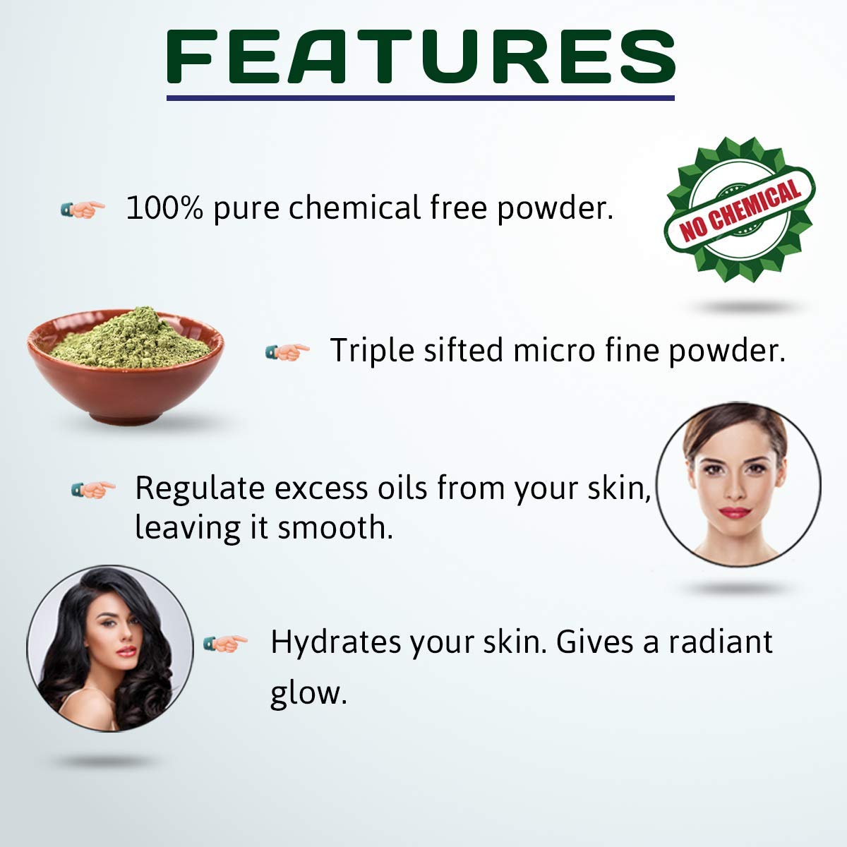 HerbsLand Premium Natural Chinni Mitti (Kaolin Clay) Powder, Sandalwood Powder & Multani Mitti Powder - 100g Each | Organic Face & Skin Care Treatment for Acne, Glowing Skin & Detox | DIY Beauty Masks & Ayurvedic Remedies