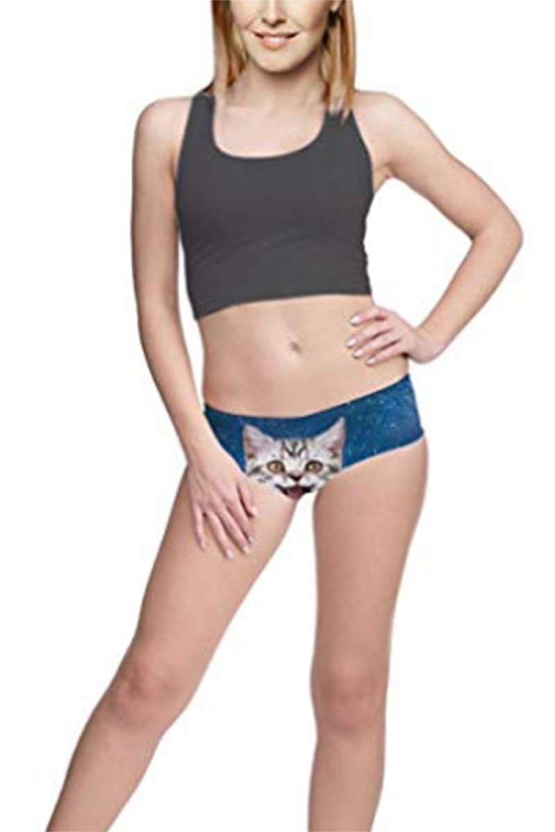 Sexy Women's 3D Printed Animal Pattern Underwear Panties - Stretchy Booty Shorts for Sleep & Lounge - Curve-Hugging Comfort for Nightwear & Casual Wear