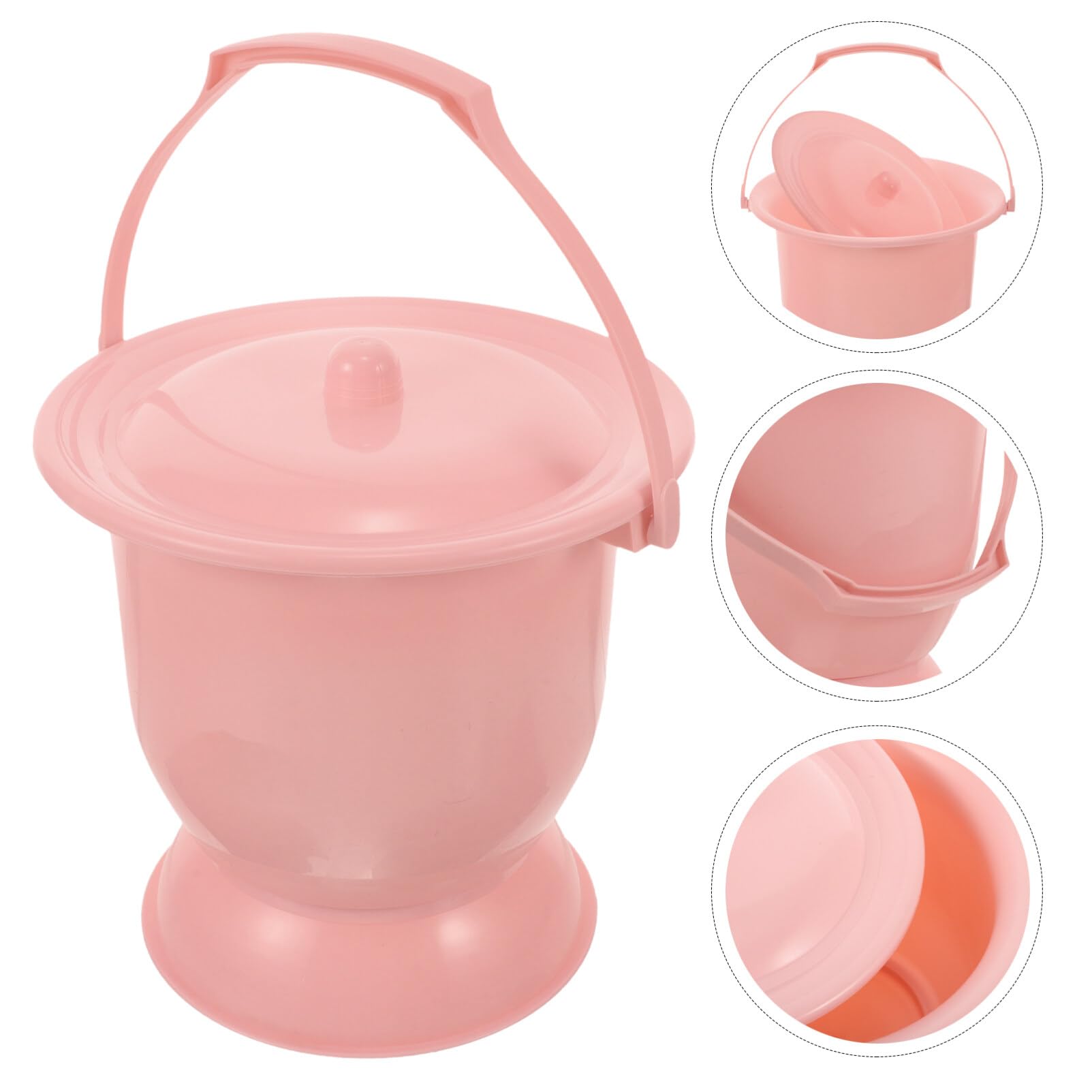 Portable Toilet for Adults & Kids - 4L Plastic Urinal with Lid - Travel, Camping, Home Use - Ideal for Elderly, Pregnant Women & Patients - Durable Chamber Pot & Spittoon for Indoor & Outdoor Use