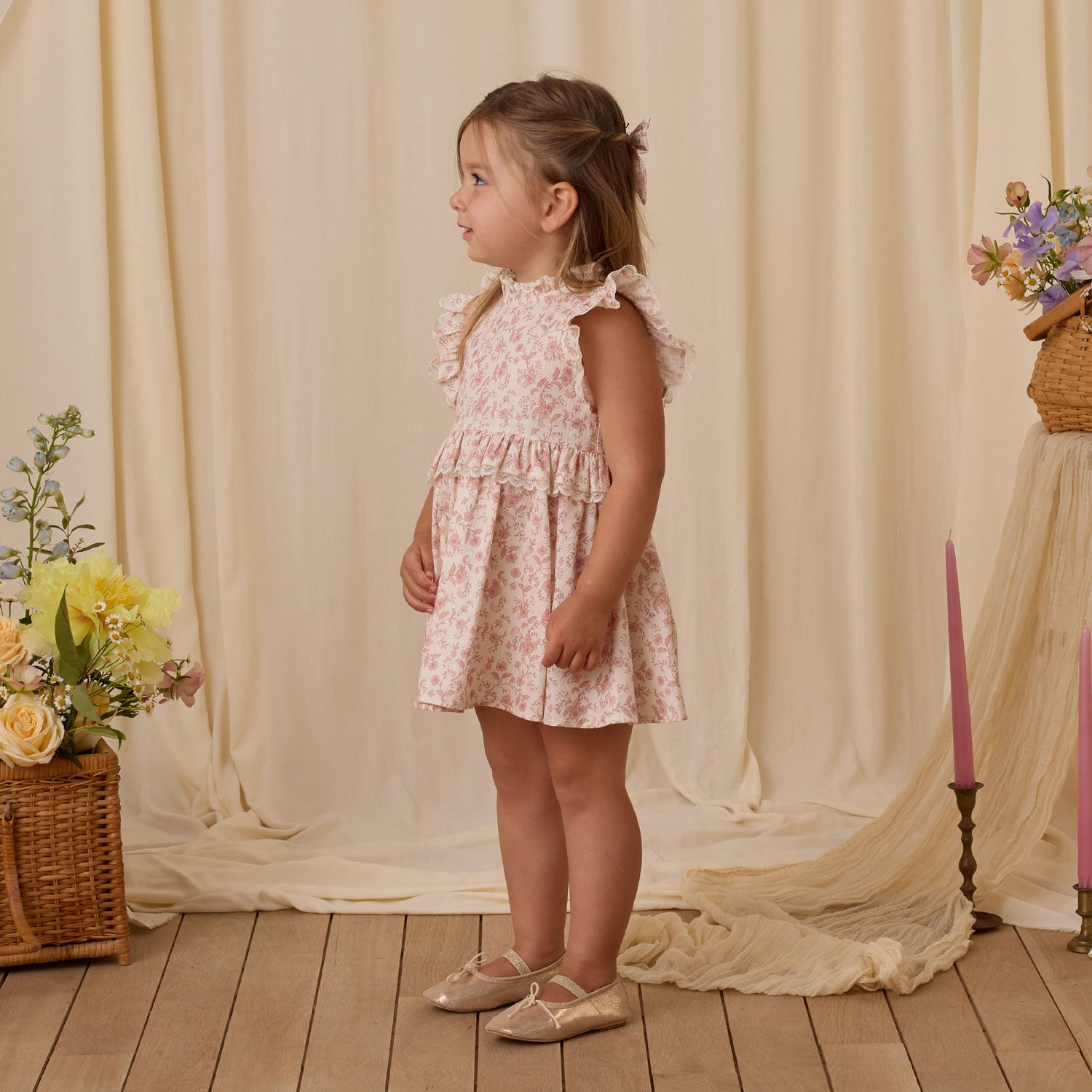 Alice Dress Pink Toile - Floral Print Summer Dress for Women | Perfect for Garden Parties, Date Nights & Special Occasions