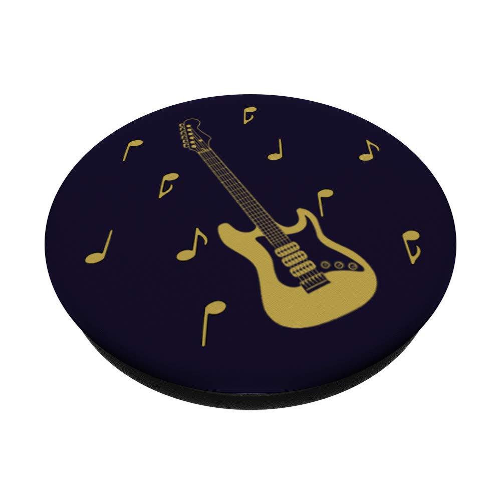 Electric Guitar Music Notes Swappable PopGrip - Customizable Phone Grip & Stand for Musicians, Guitar Lovers | Perfect for Concerts, Music Practice & Everyday Use