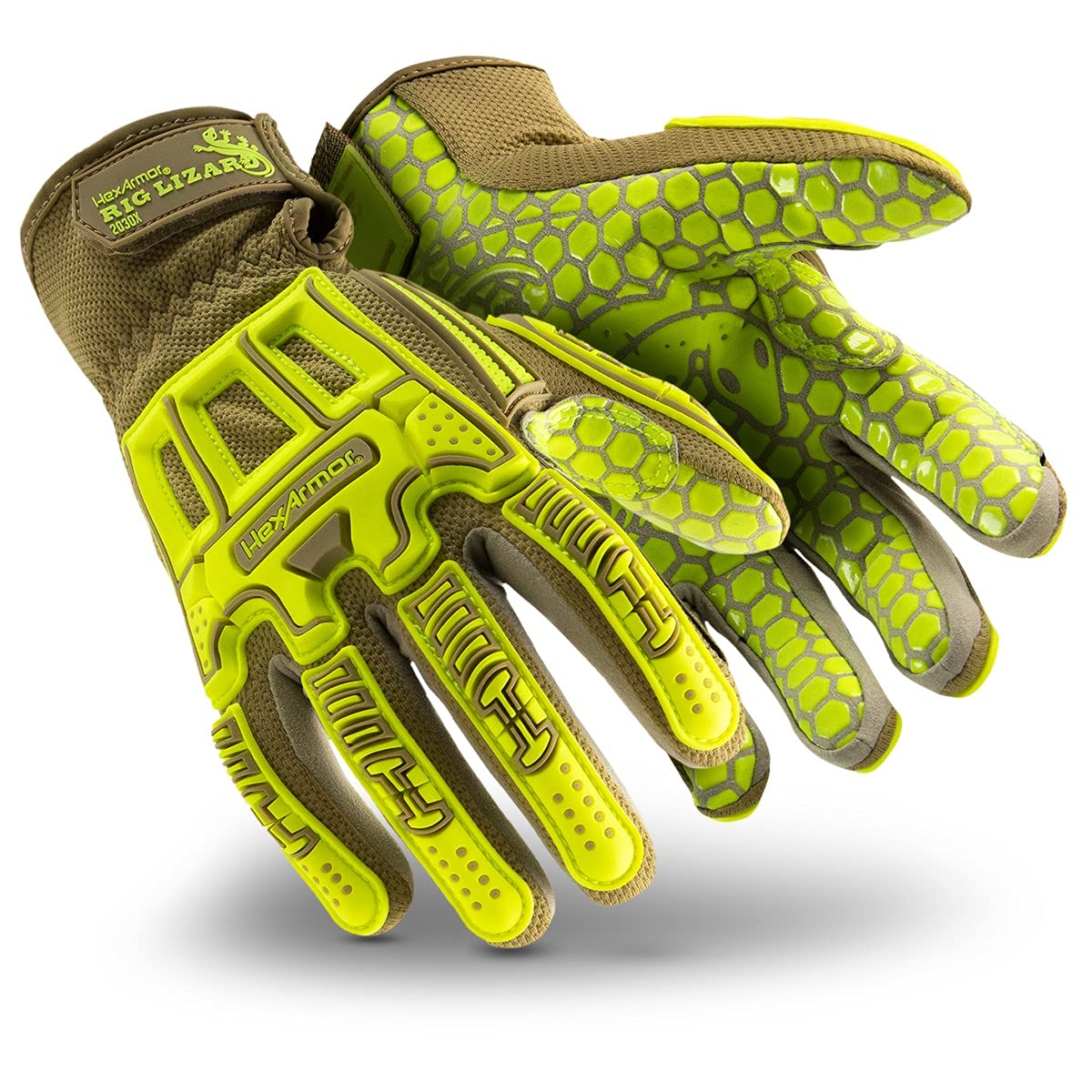 HexArmor Impact Protection Safety Work Gloves - Rig Lizard Series | ANSI Certified Cut & Puncture Resistant | Oil & Grip Enhanced | Ideal for Construction, Oil Rig & Heavy Duty Work